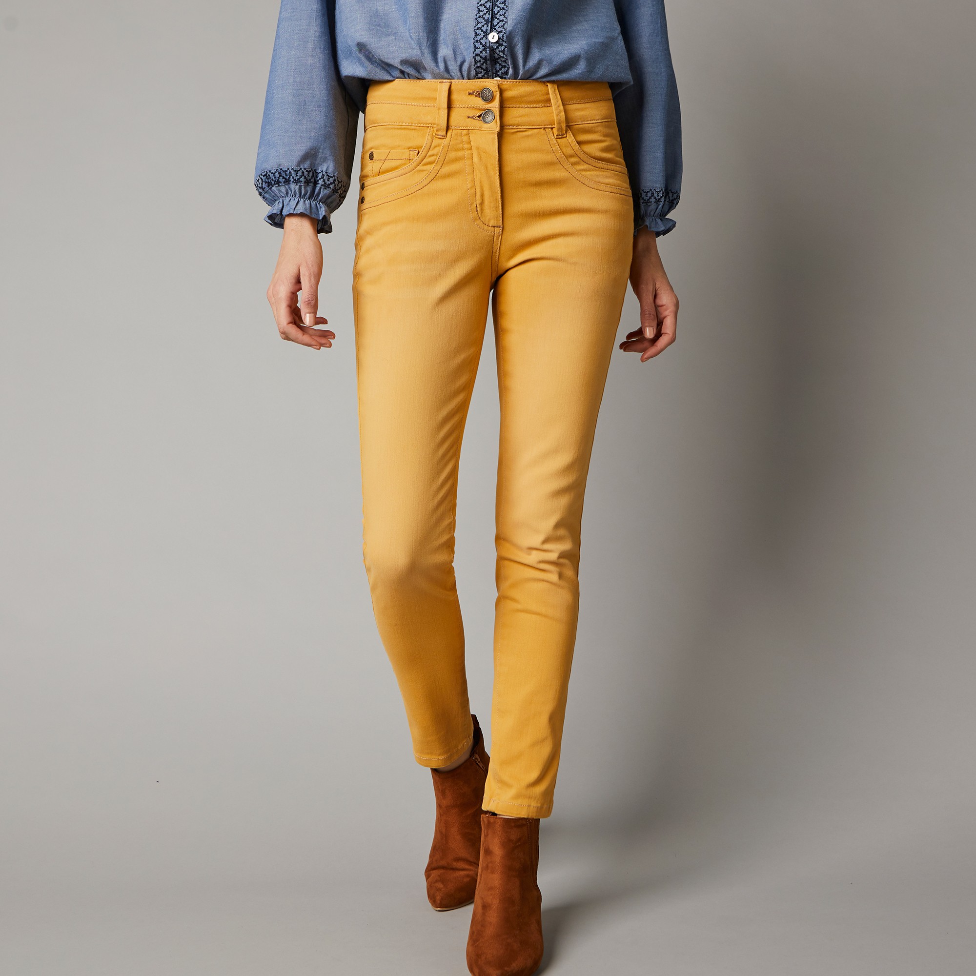 Jean 7/8ème Fuselé Couleur Stretch - Blancheporte