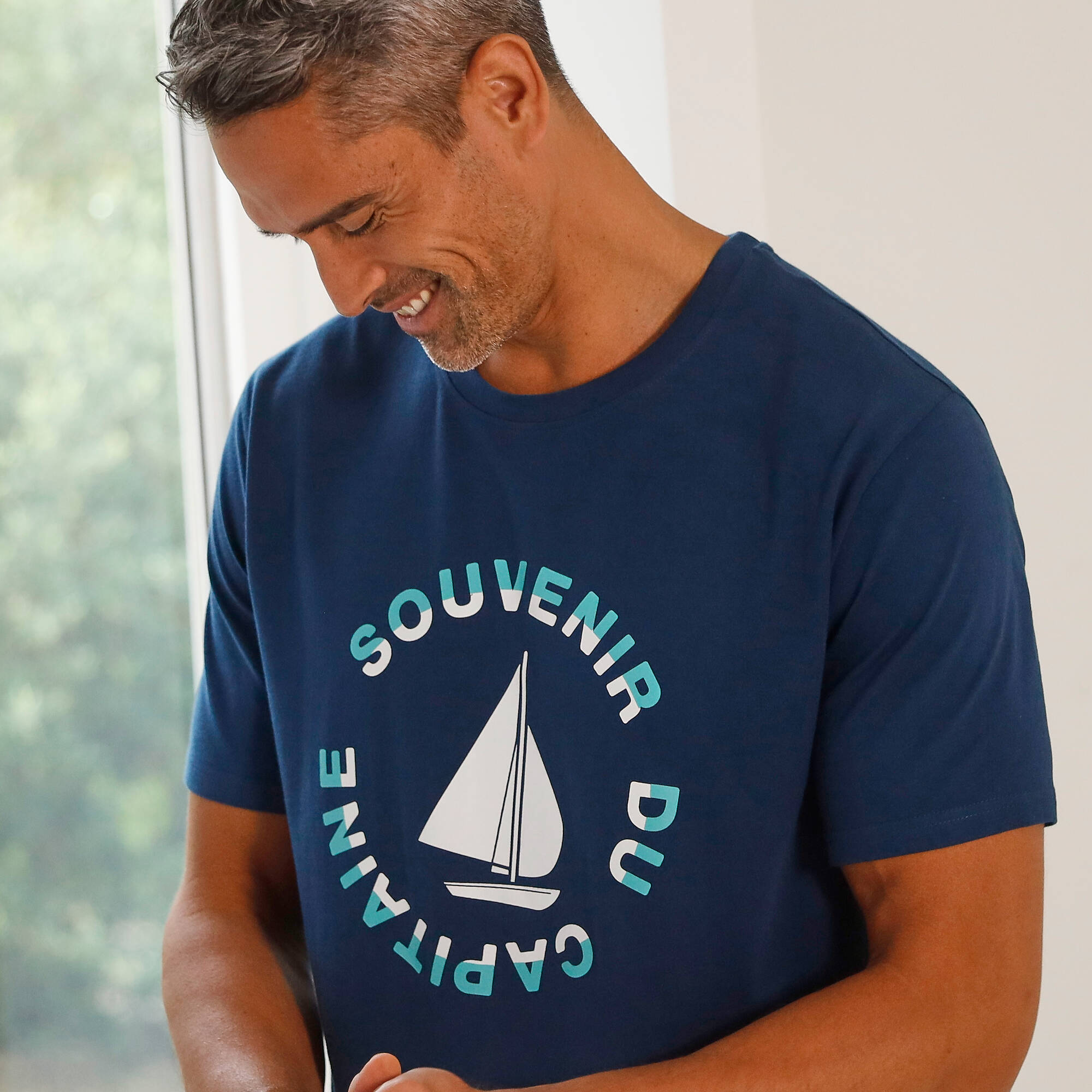 T-shirt de pyjama manches courtes motif bateau - Blancheporte 15$