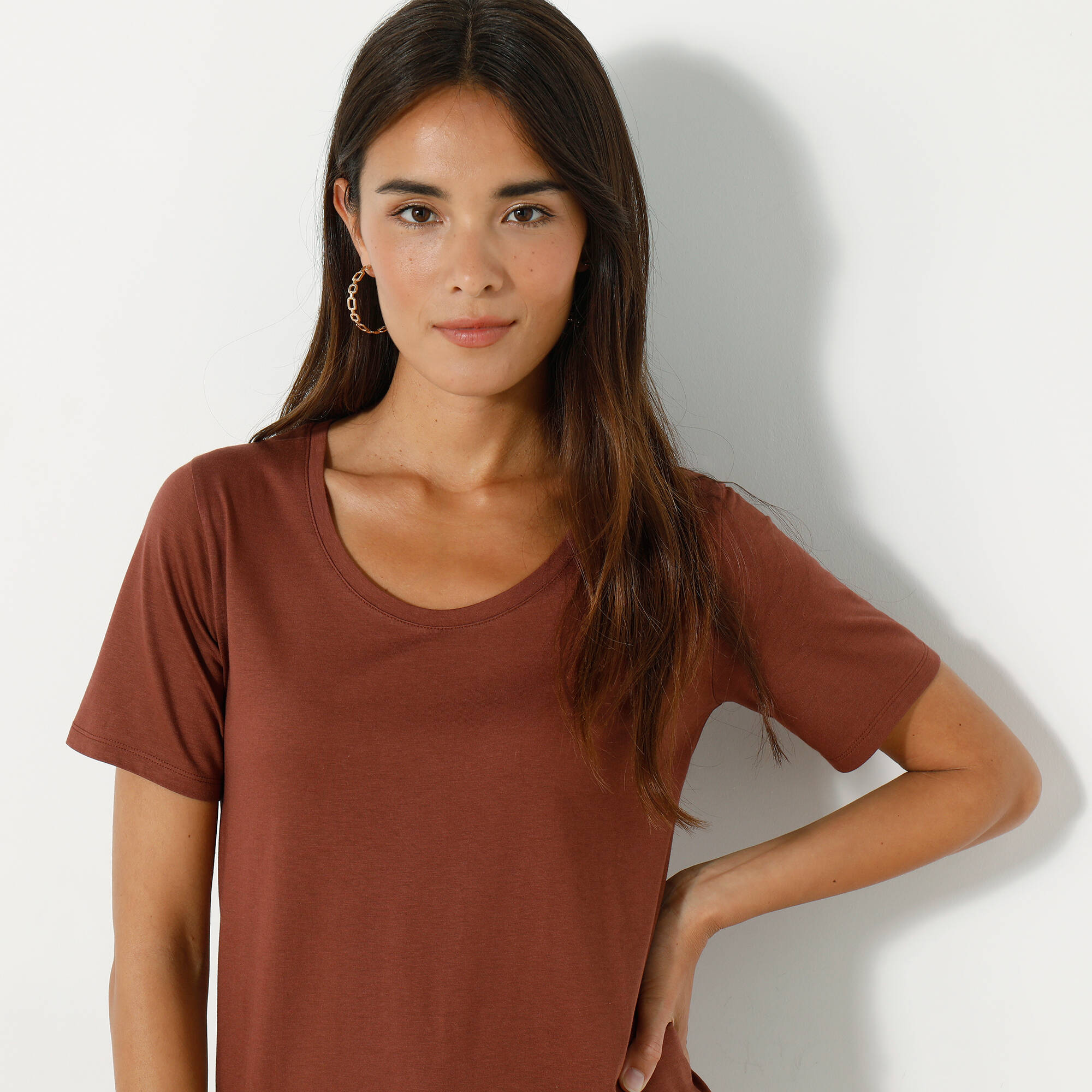T-shirt col rond manches courtes - Blancheporte 14$