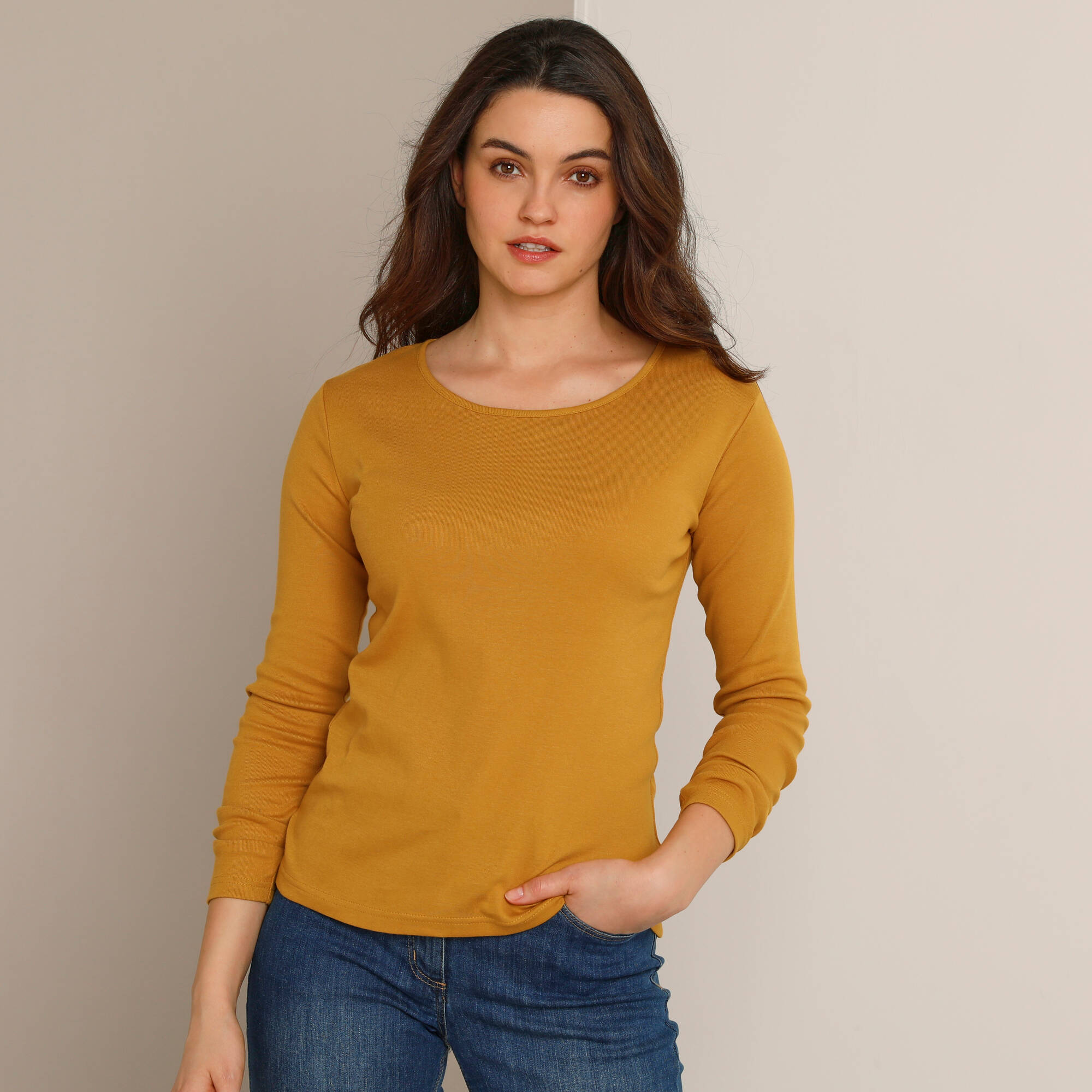 T-shirt manches longues jersey en coton biologique - Blancheporte 16$