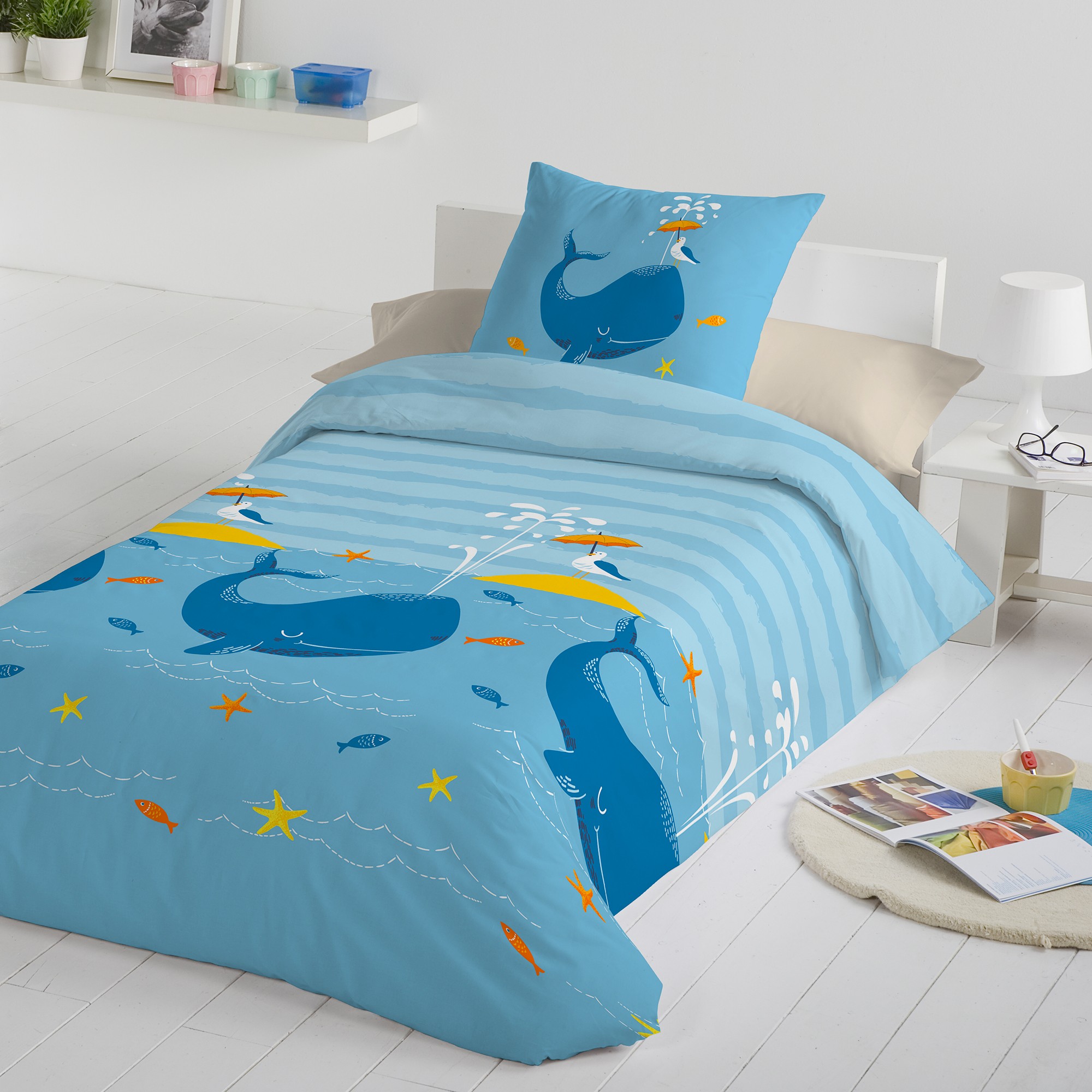 Linge De Lit Enfant Imprimé Baleine - Coton - Blancheporte