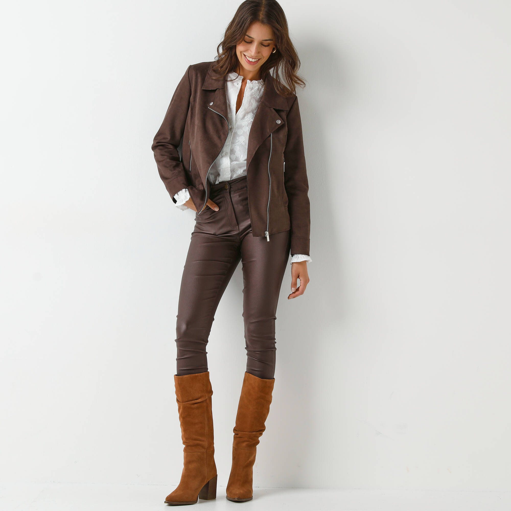 Blouson zipp col tailleur pressionn sudine - Blancheporte 76$