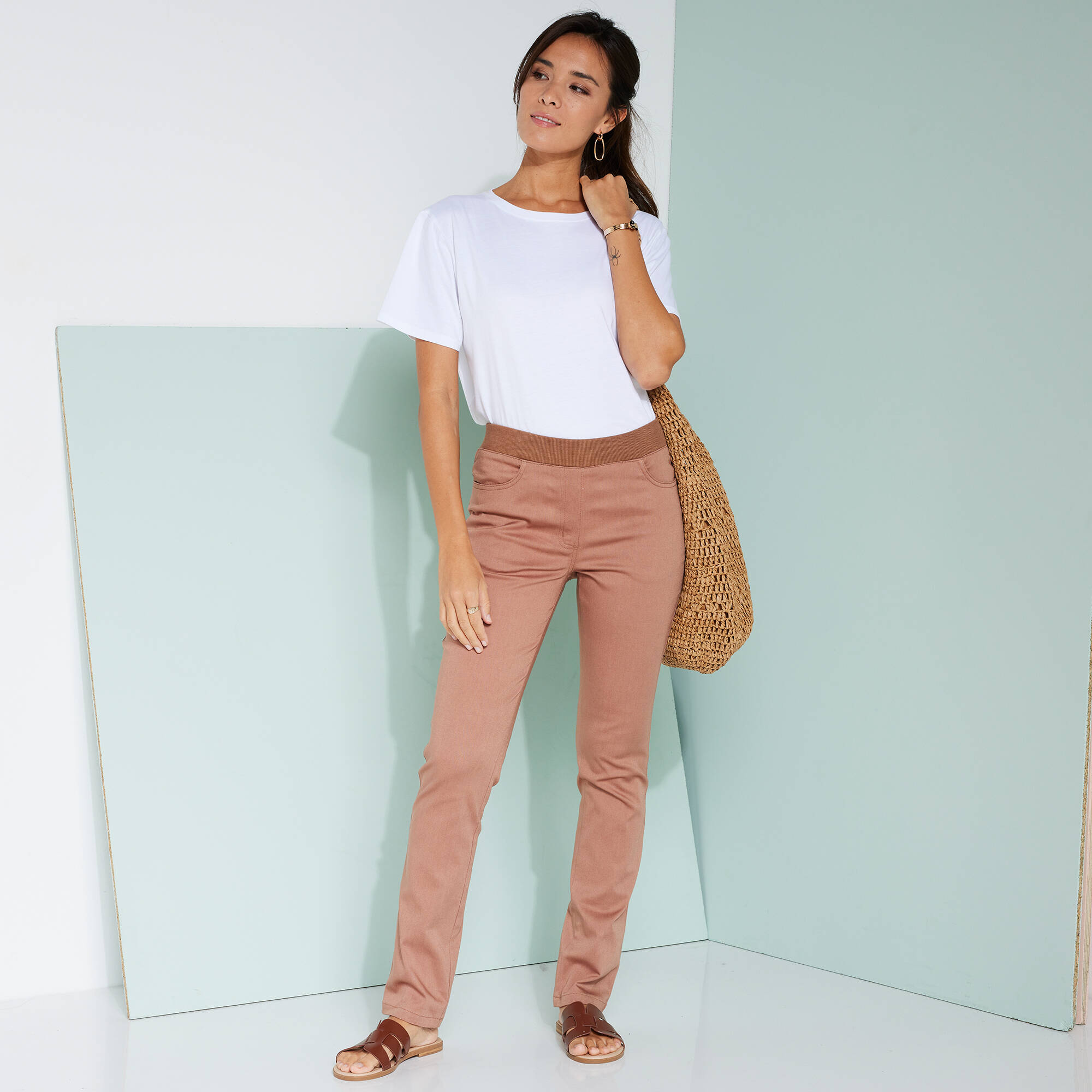 Pantalon droit ultra confort taille lastique - Blancheporte 26$