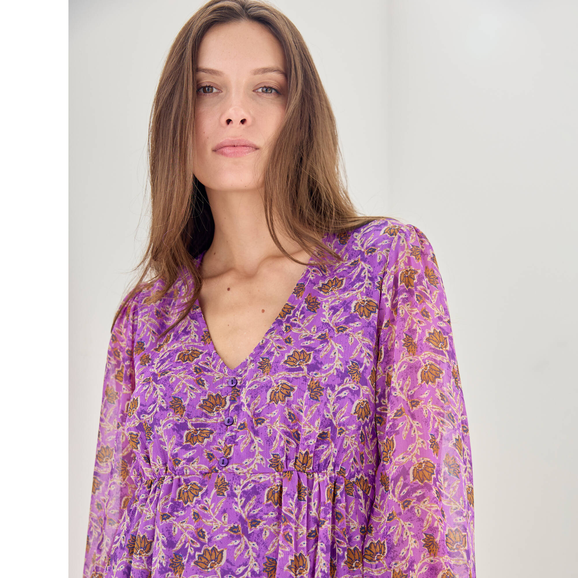 Robe courte en voile imprim - Blancheporte 36$