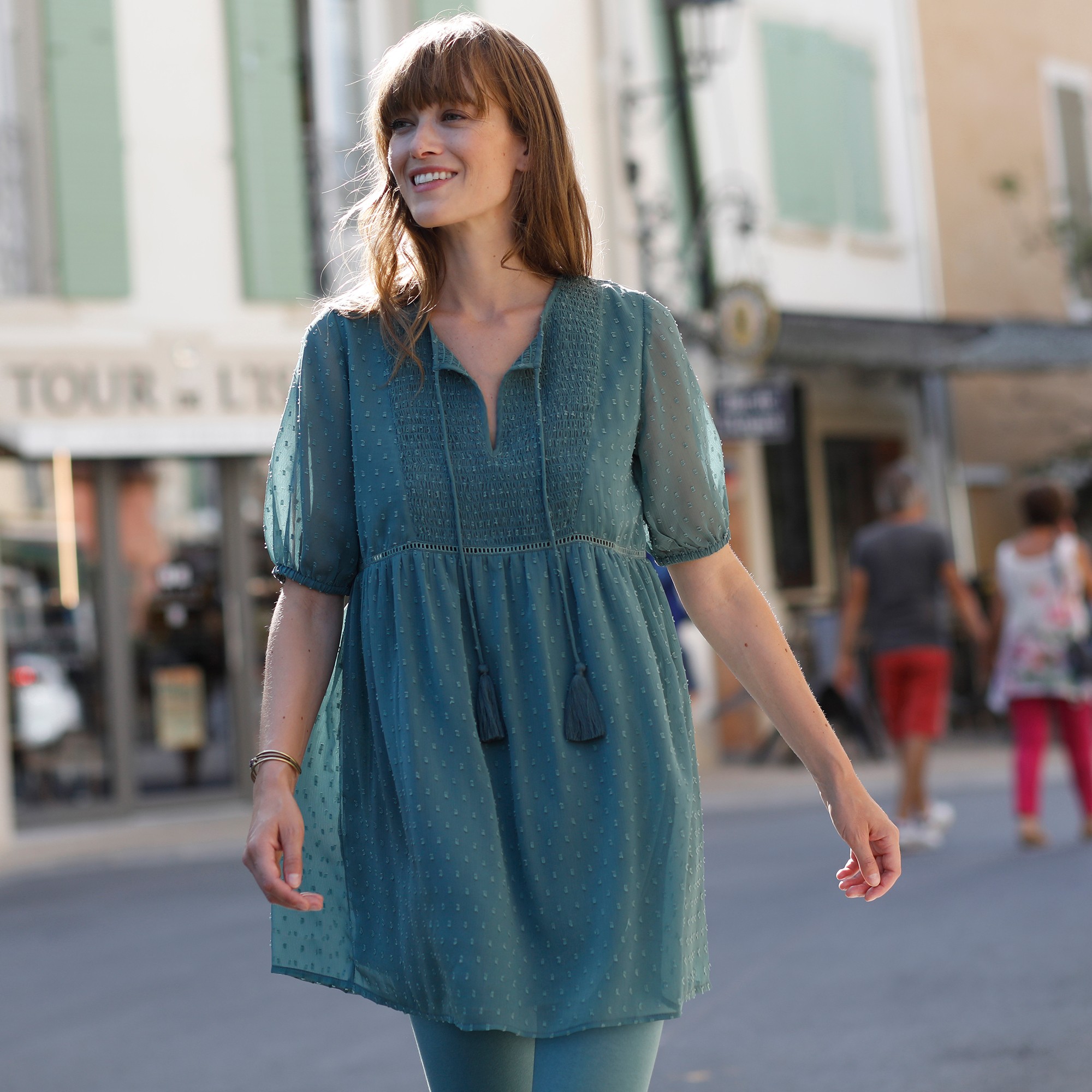 Tunique Plumetis Unie, Polyester Recyclé(**) - Blancheporte