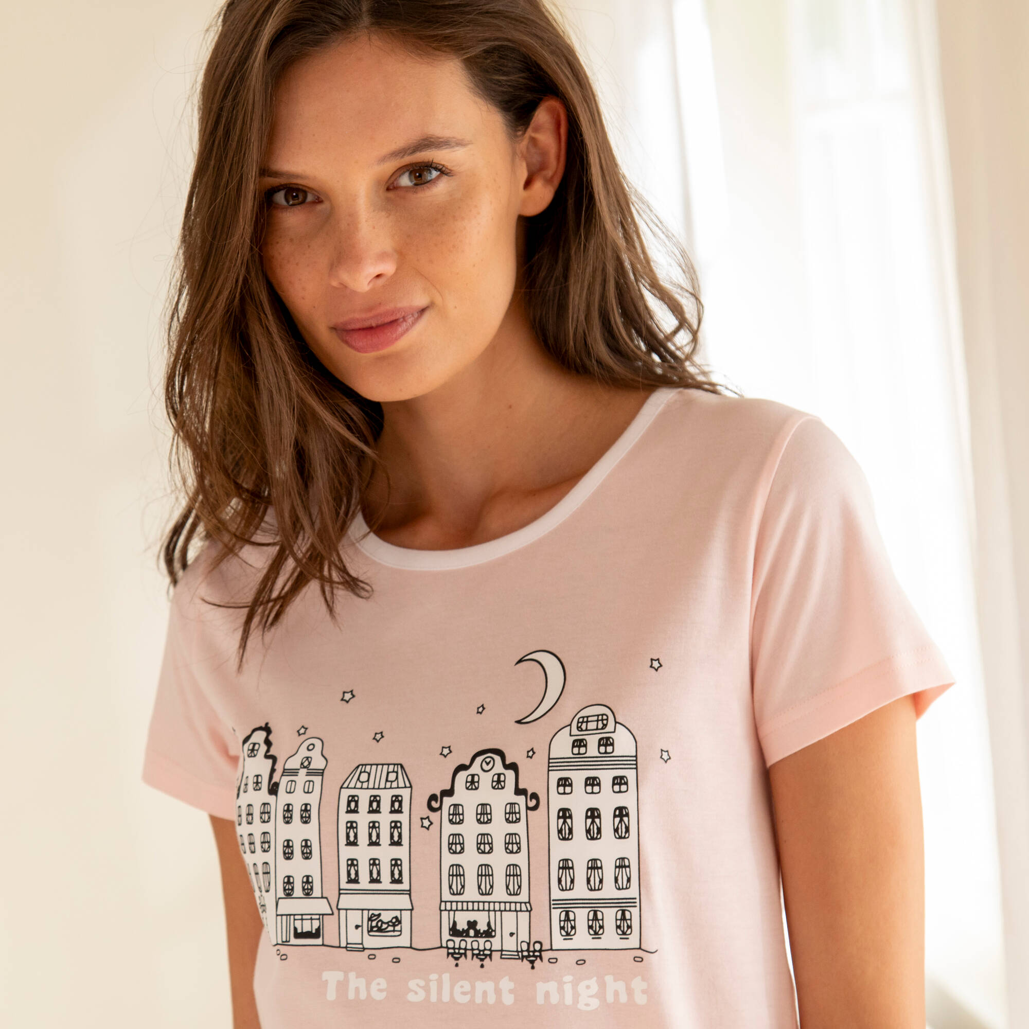 Pyjama pantacourt imprim ville toile - Blancheporte 27$