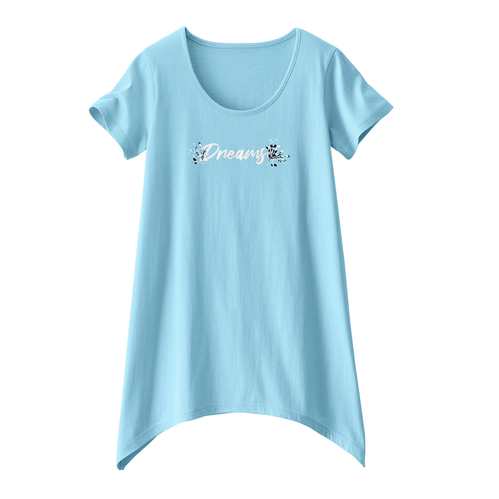 T-shirt Asymétrique Manches Courtes – Turquoise - Blancheporte