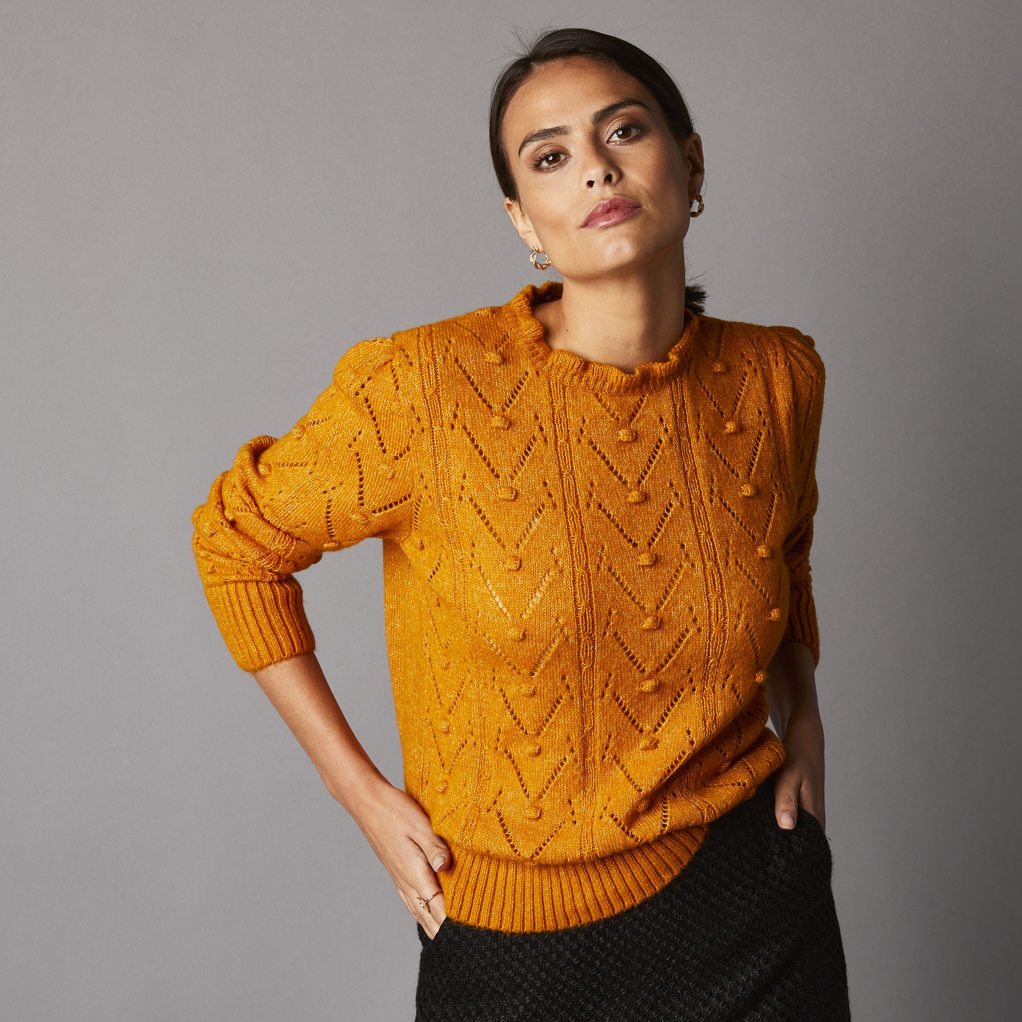 Pull Col Montant Volume “boîte”, Pois Reliefés - Blancheporte