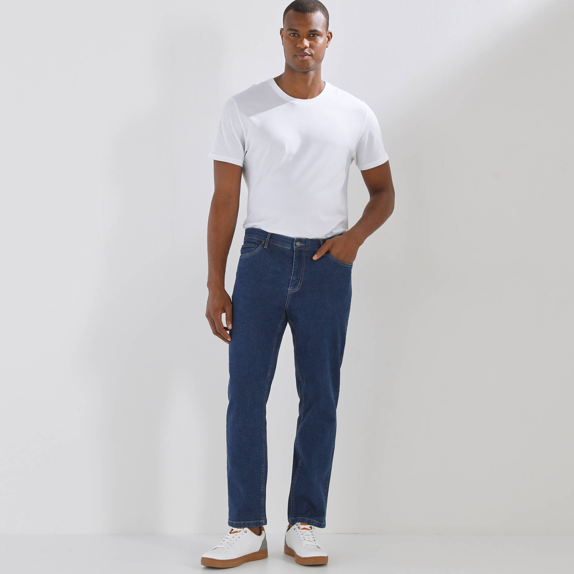 Jean droit ceinture lastique invisible - L30 - Blancheporte 40$