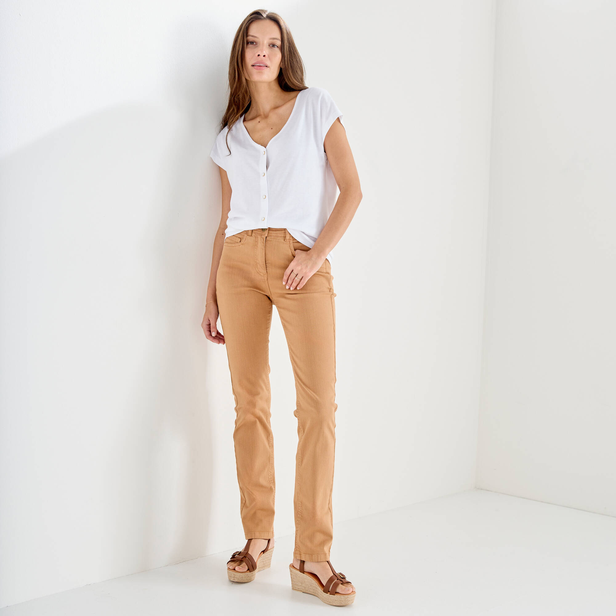 Pantalon droit sculptant renfort gainant - Blancheporte 43$