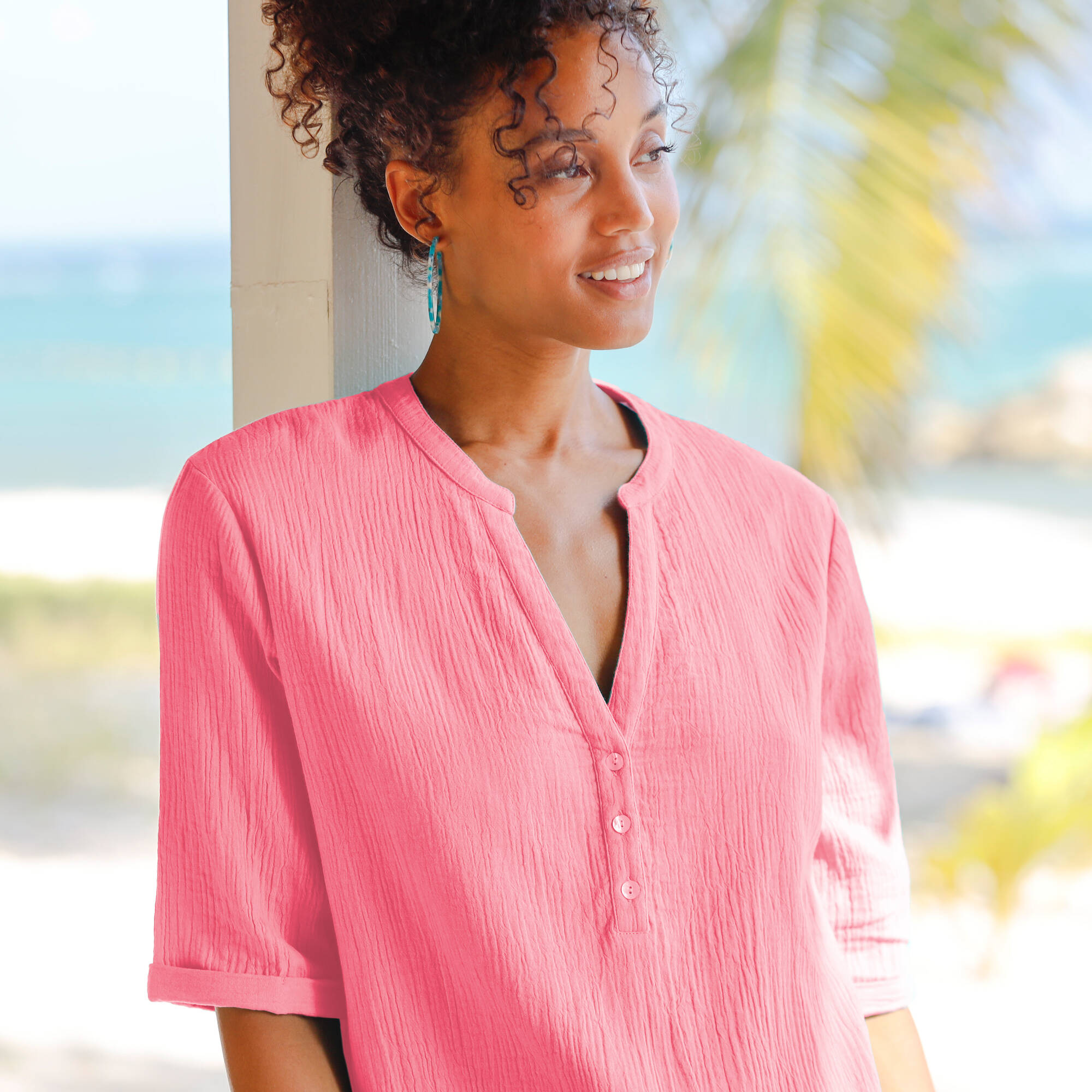 Tunique unie gaze de coton - Blancheporte 36$
