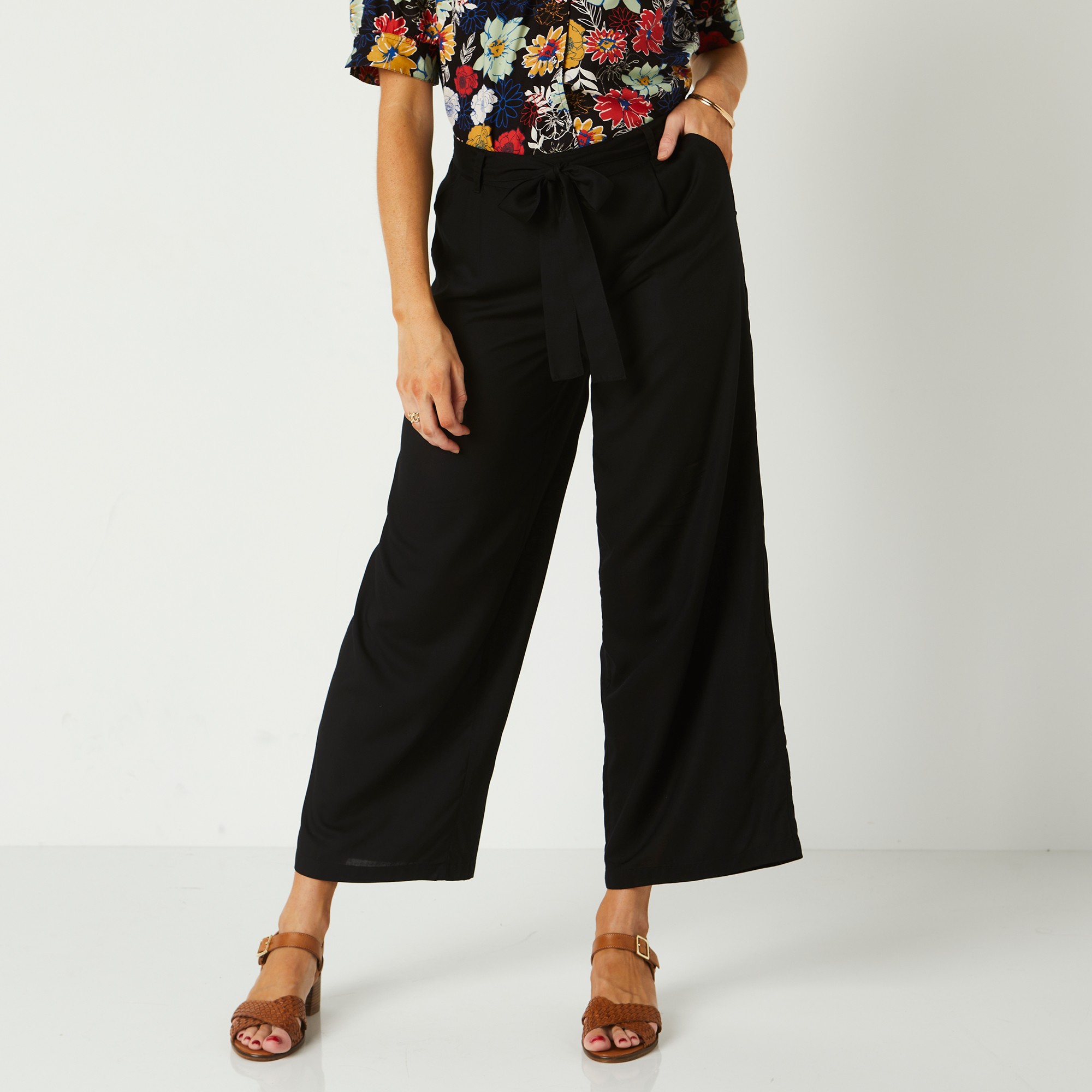 Pantalon Raccourci Large Uni - Blancheporte