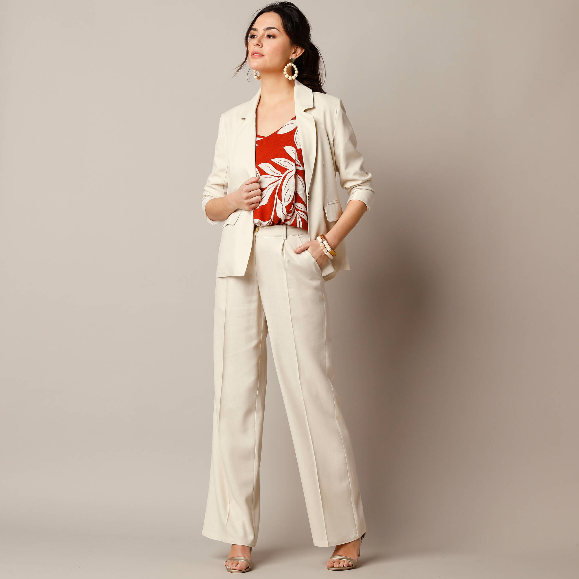 Pantalon large fluide lin mlang - Blancheporte 40$