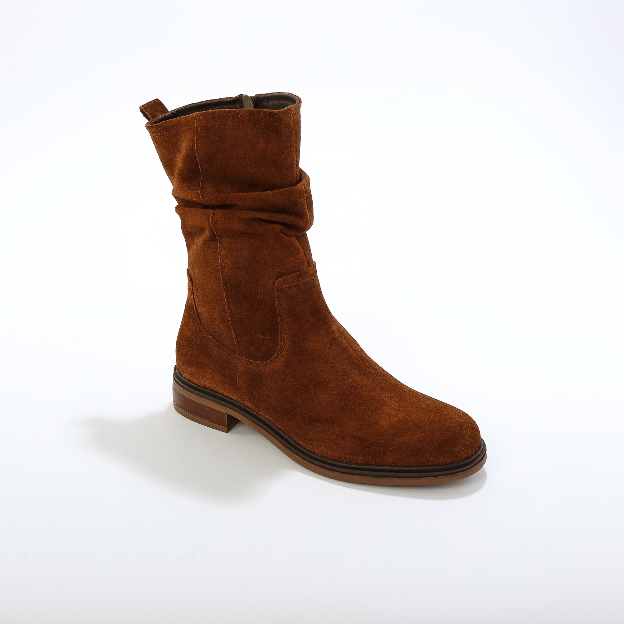 Bottes Fourrées En Cuir Plissé - Blancheporte