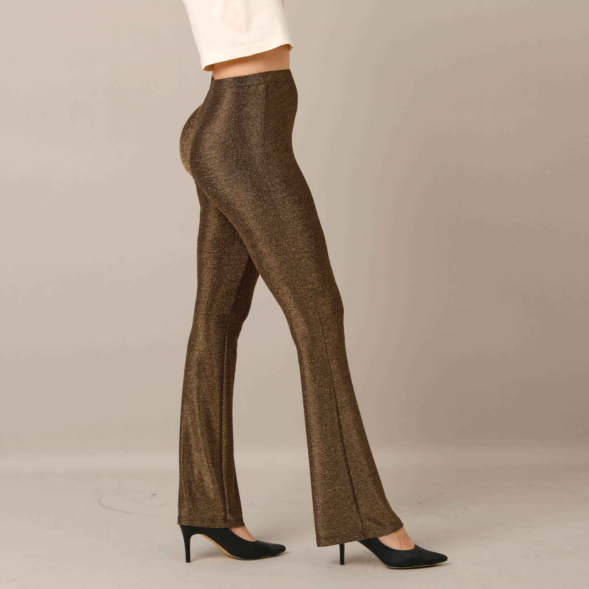 Legging bootcut taille lastique maille brillante - Blancheporte 35$
