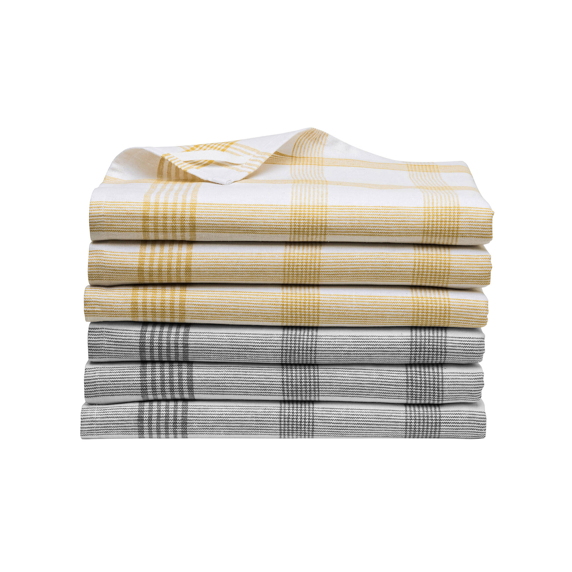 Torchons carreaux coton tissé teint - lots - Blancheporte