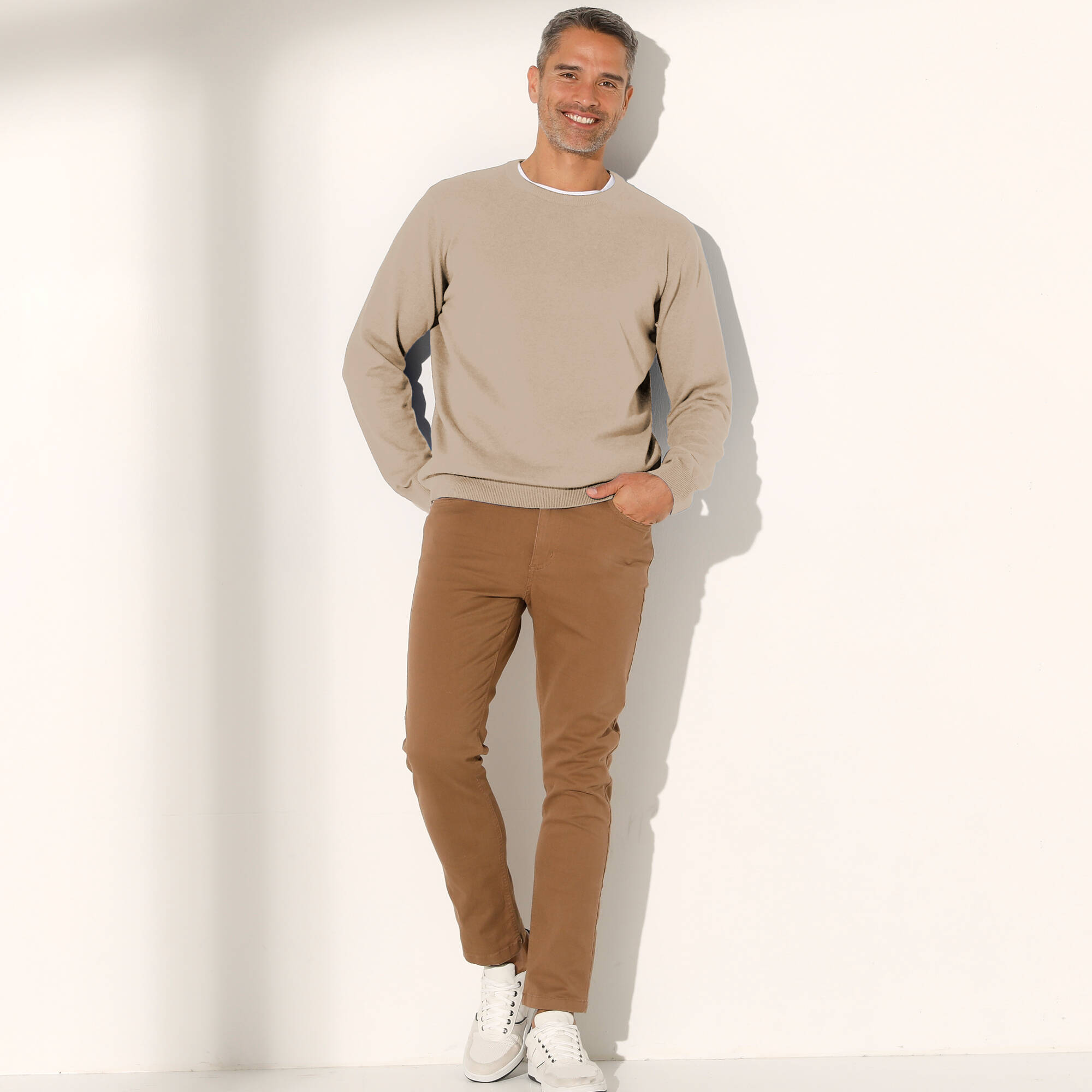 Pull pur coton col rond - Blancheporte 25$