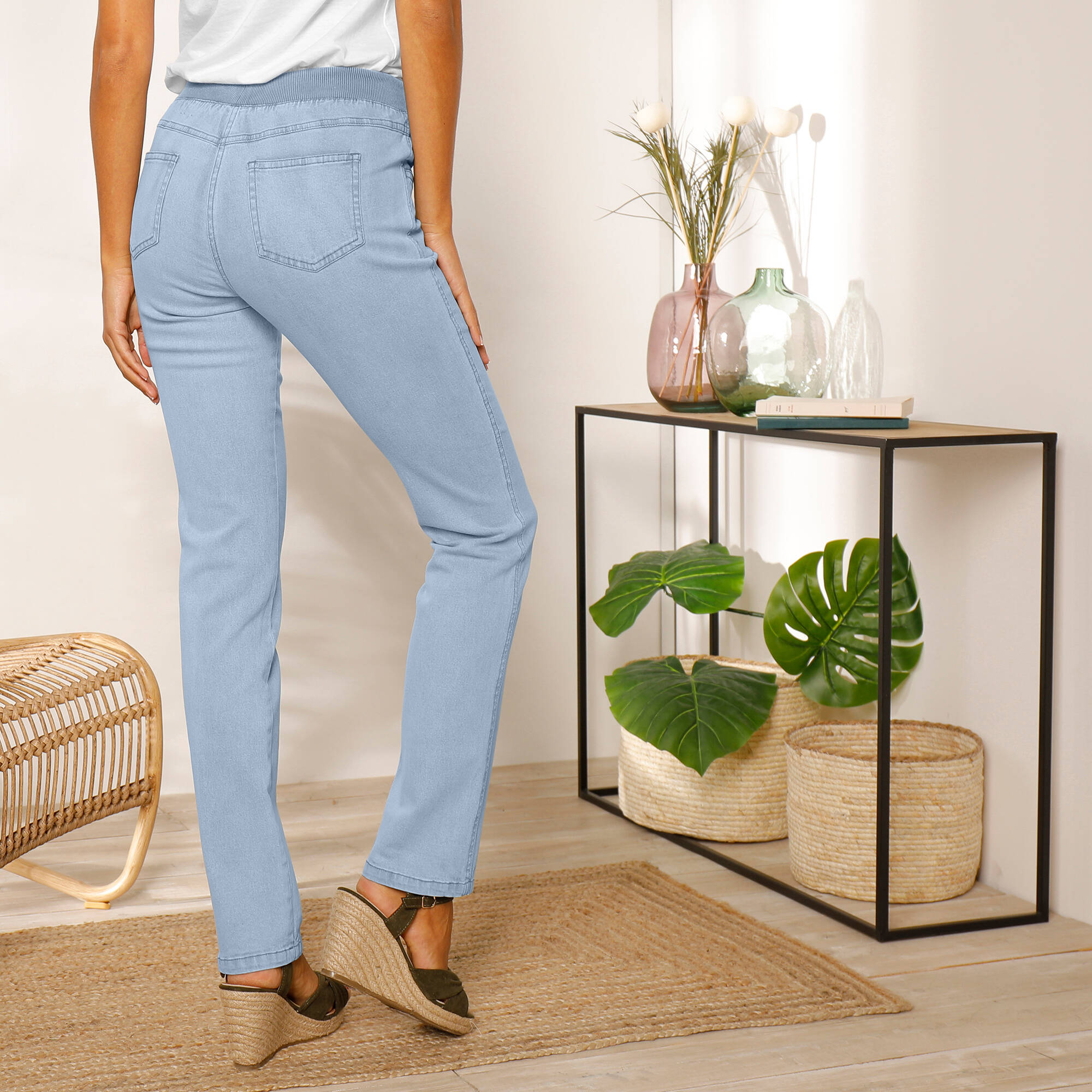 Jean droit ultra confort taille lastique - Blancheporte 28$
