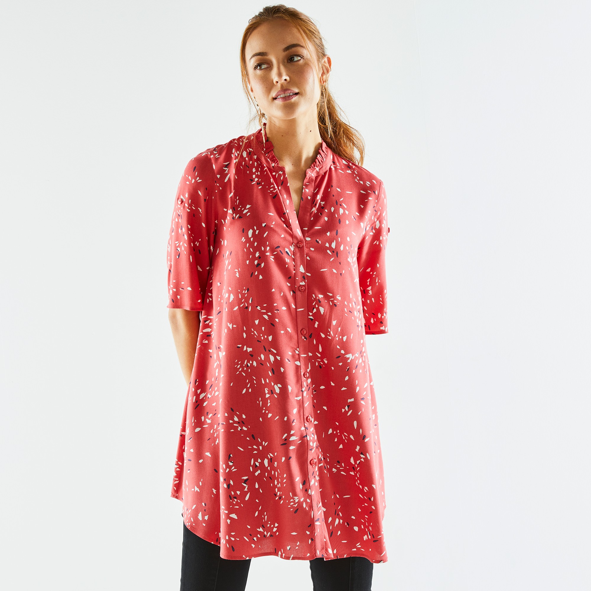 Tunique Col Tunisien Boutonnée Imprimée - Blancheporte