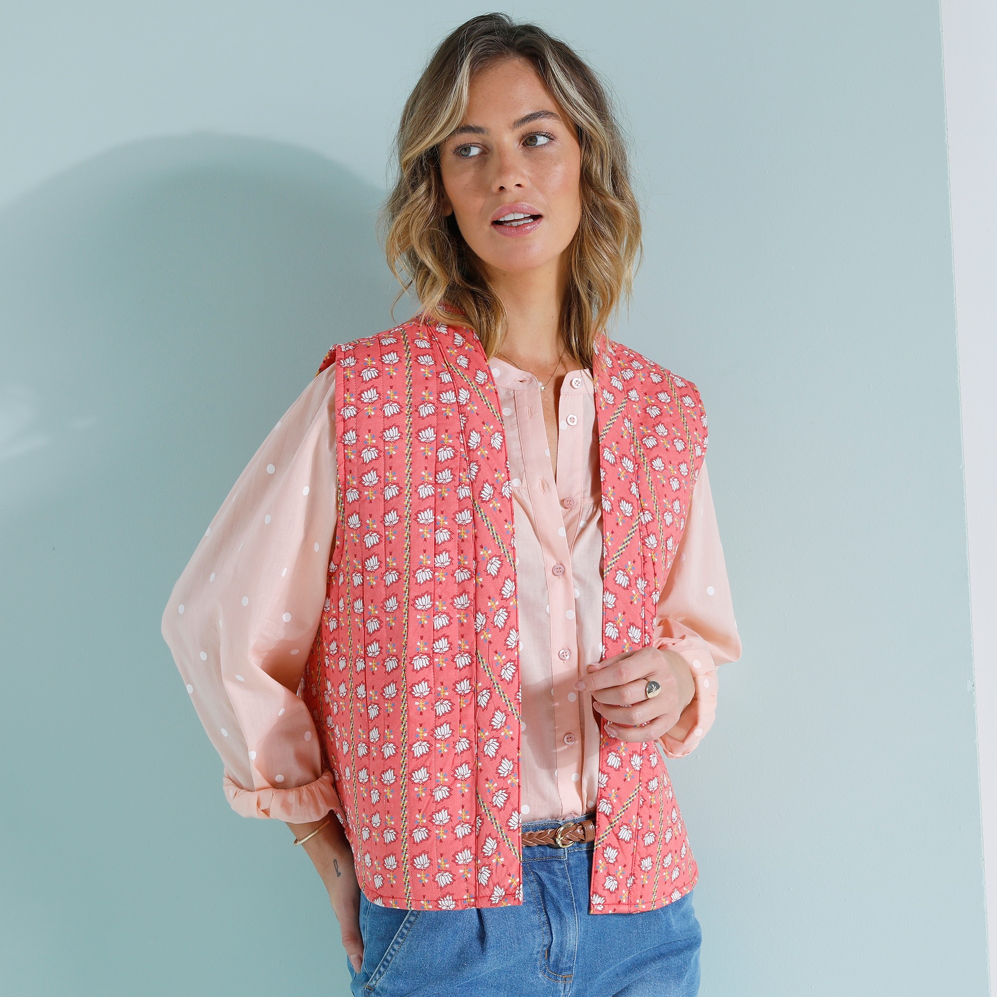 Veste Matelassée Sans Manches Imprimée - Blancheporte