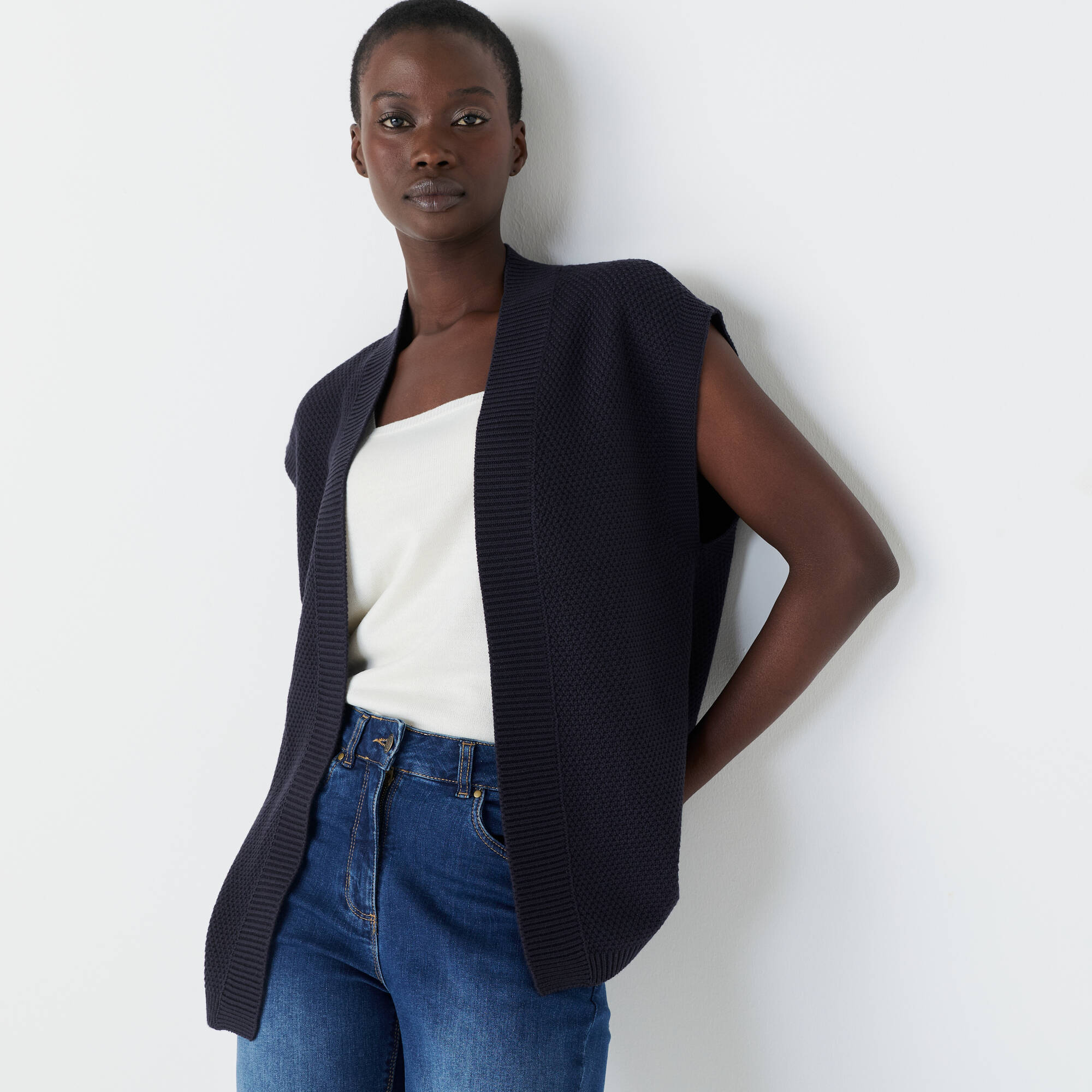 Gilet sans manches maille fantaisie - Blancheporte 30$