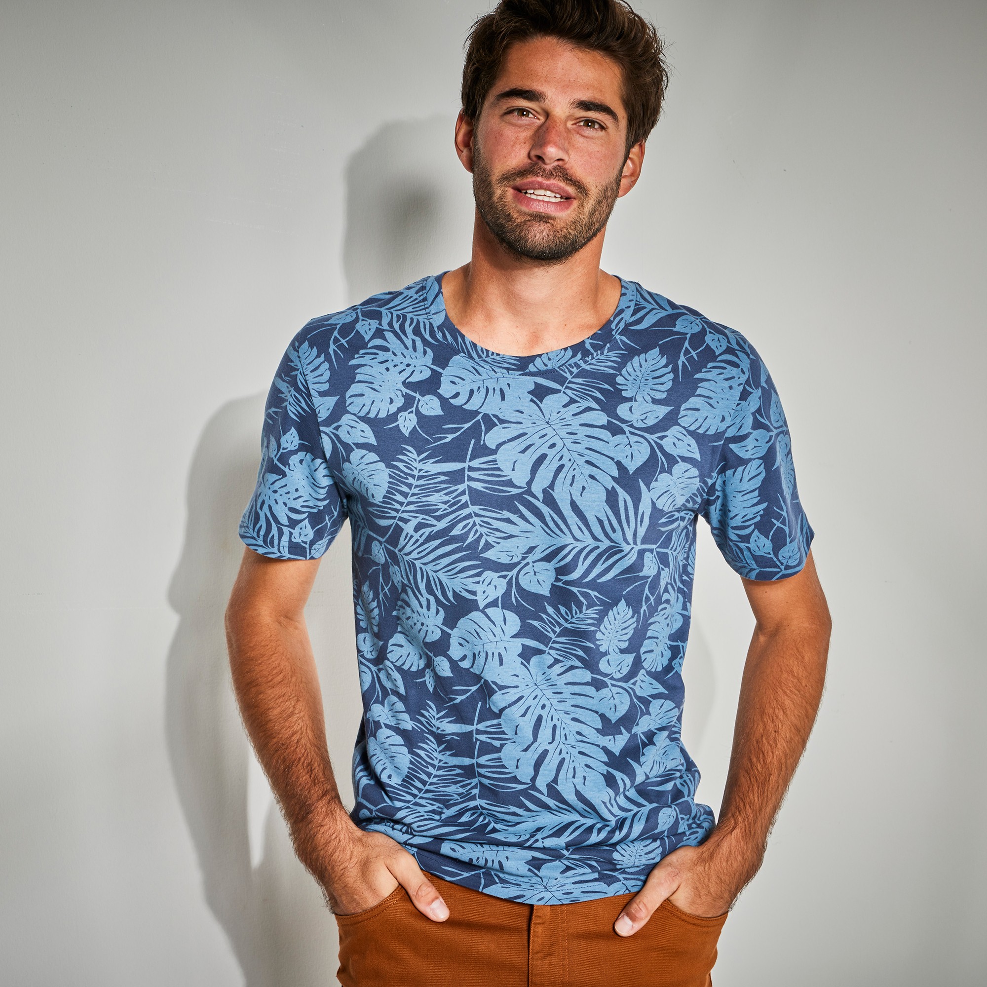 Tee-shirt Manches Courtes Imprimé Feuilllage - Blancheporte