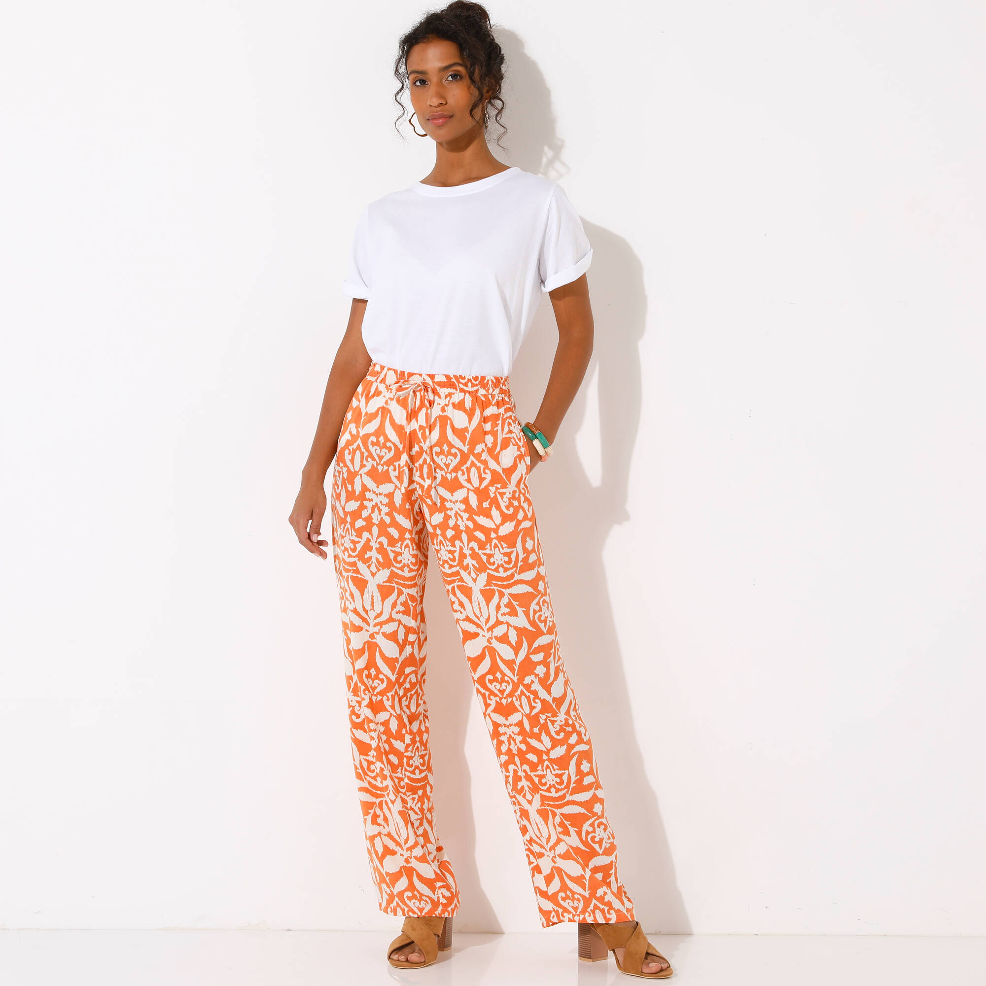 Pantalon large fluide imprim bicolore - Blancheporte 30$