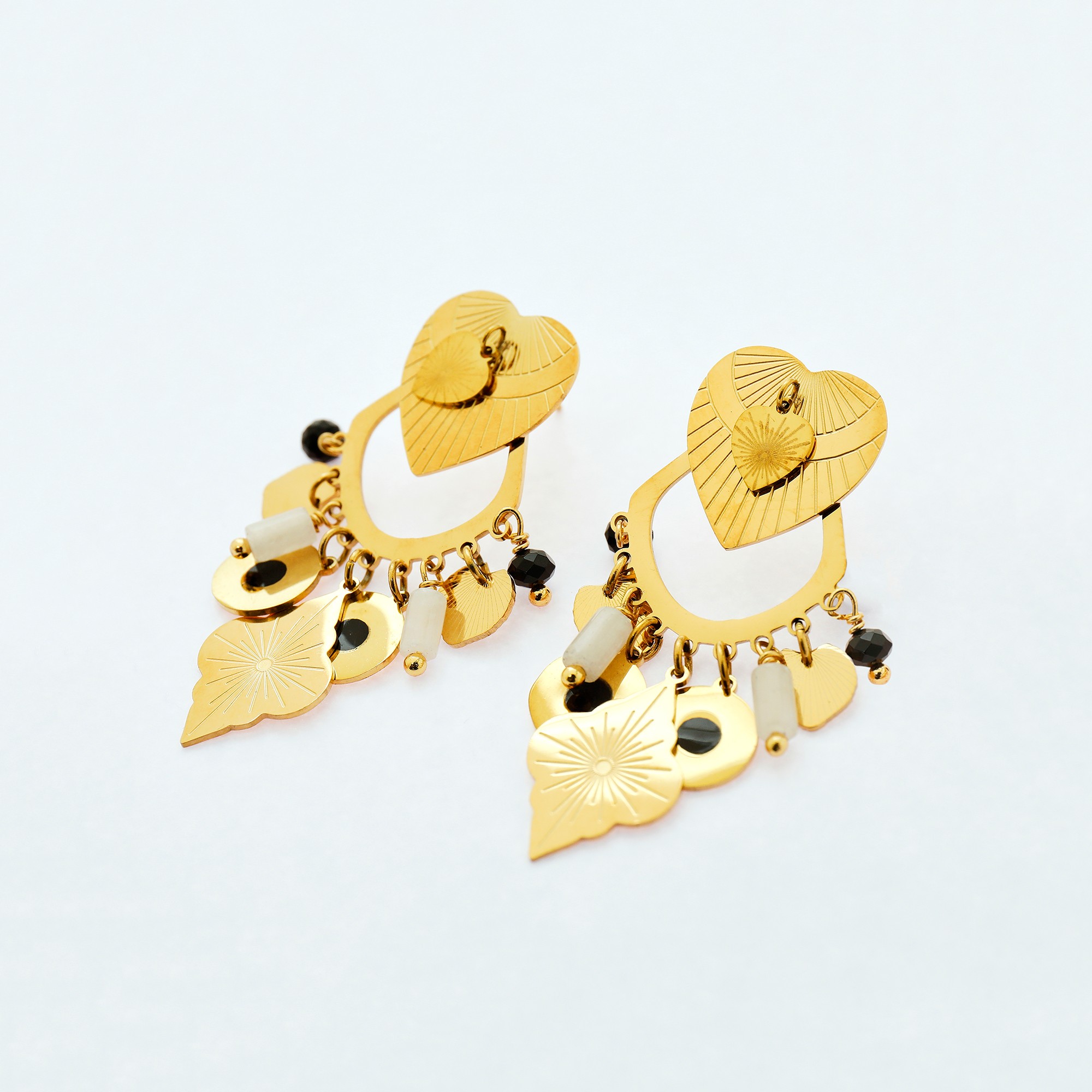 Boucles D'oreilles coeur Dorées - Blancheporte