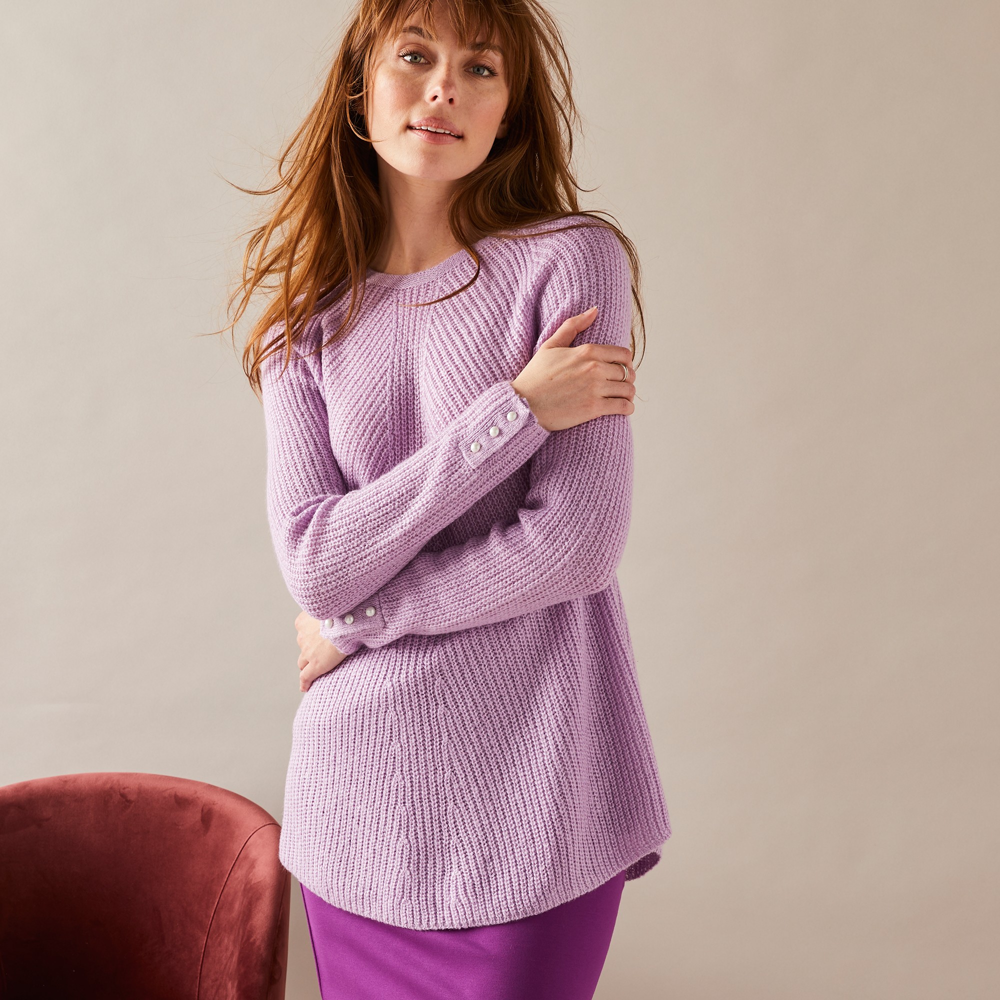 Pull Évasé Maille Anglaise, Toucher Mohair - Blancheporte