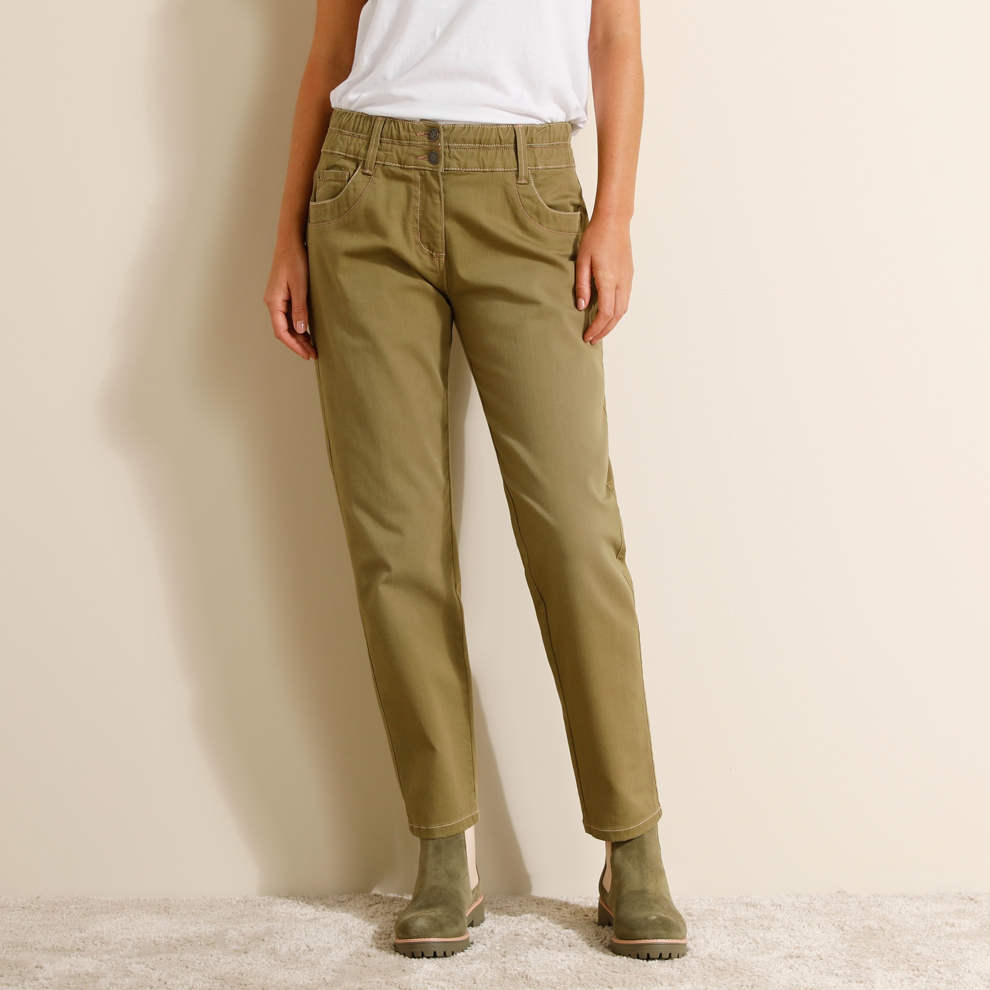 Jean Mom Couleur Taille Élastiquée - Blancheporte