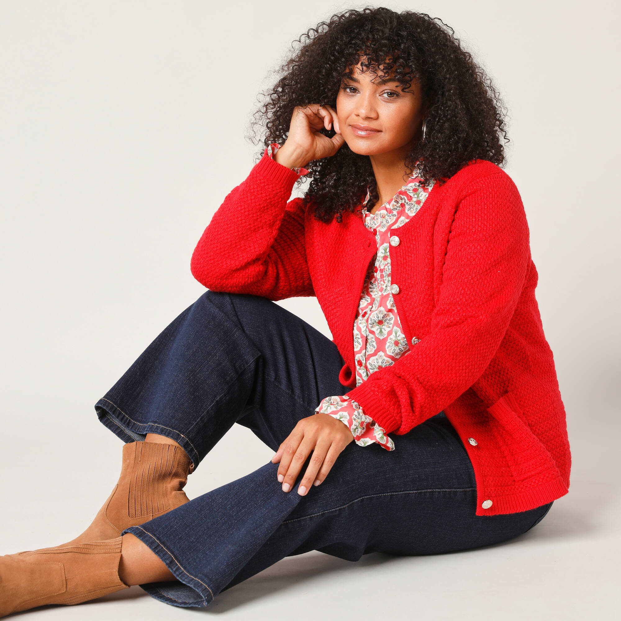 Cardigan uni maille fantaisie - Blancheporte 36$