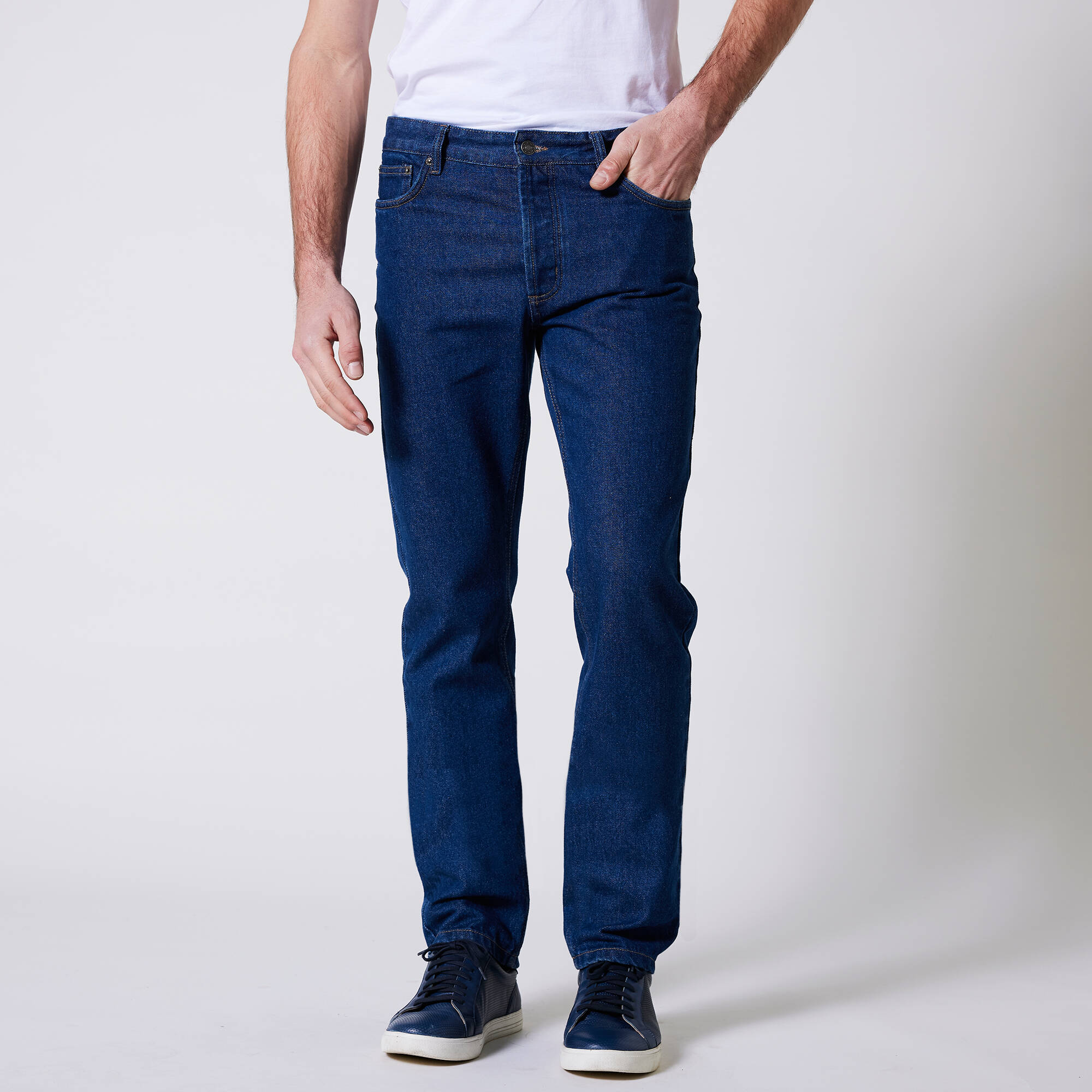 Jean droit basique 100 coton - L28 - Blancheporte 35$
