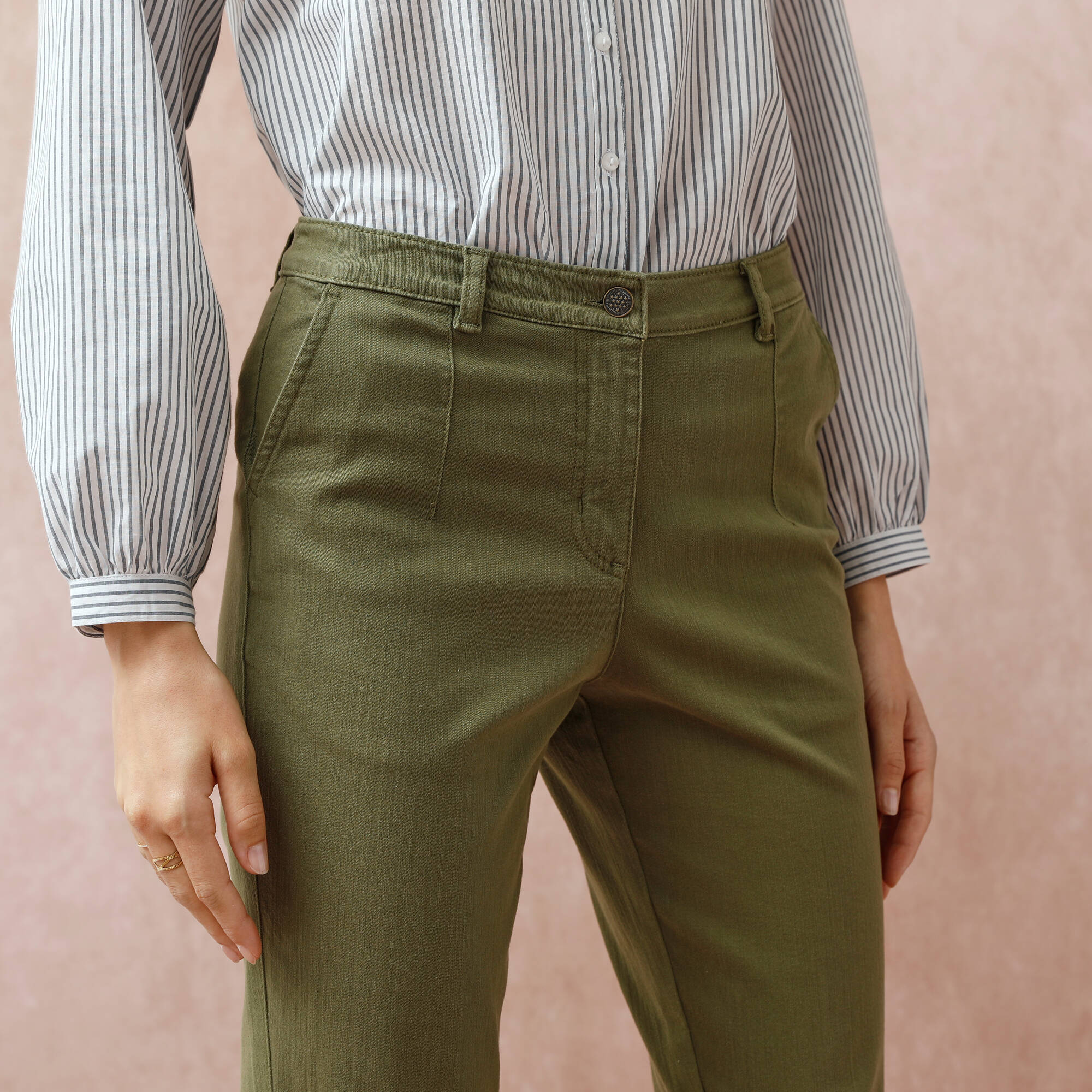 Pantalon coupe mom taille haute stretch - Blancheporte 40$