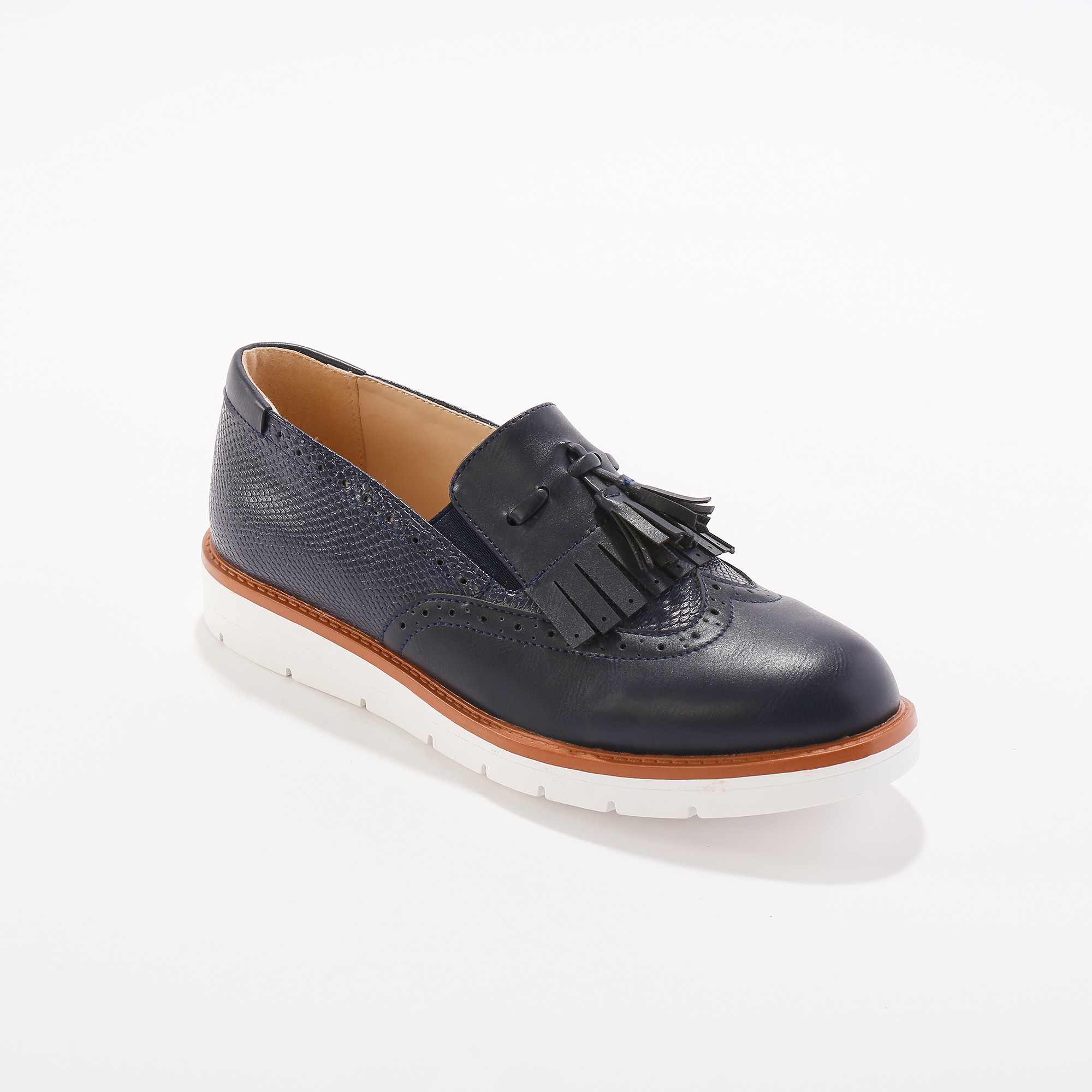 Slippers Compensés À Franges Et Glands - Python Gris/argenté - Blancheporte