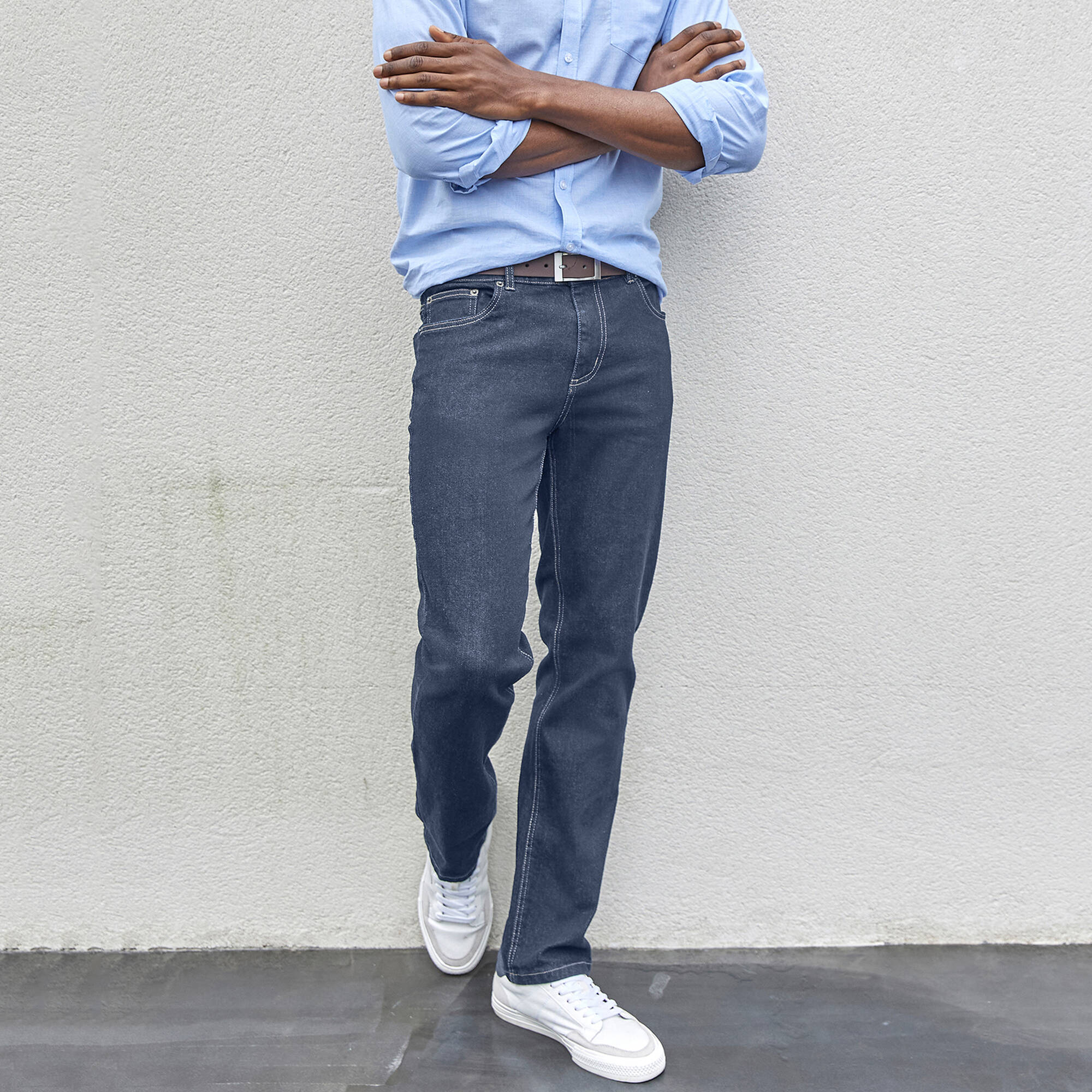 Jean droit basique coton stretch - L32 - Blancheporte 40$