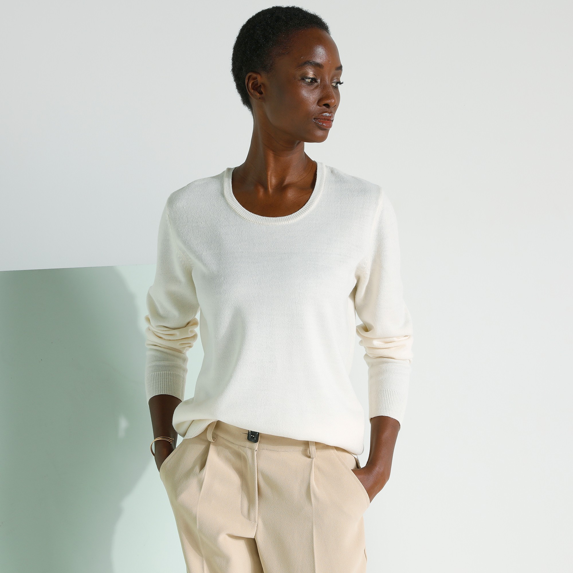 Pull Col Rond Uni - Blancheporte