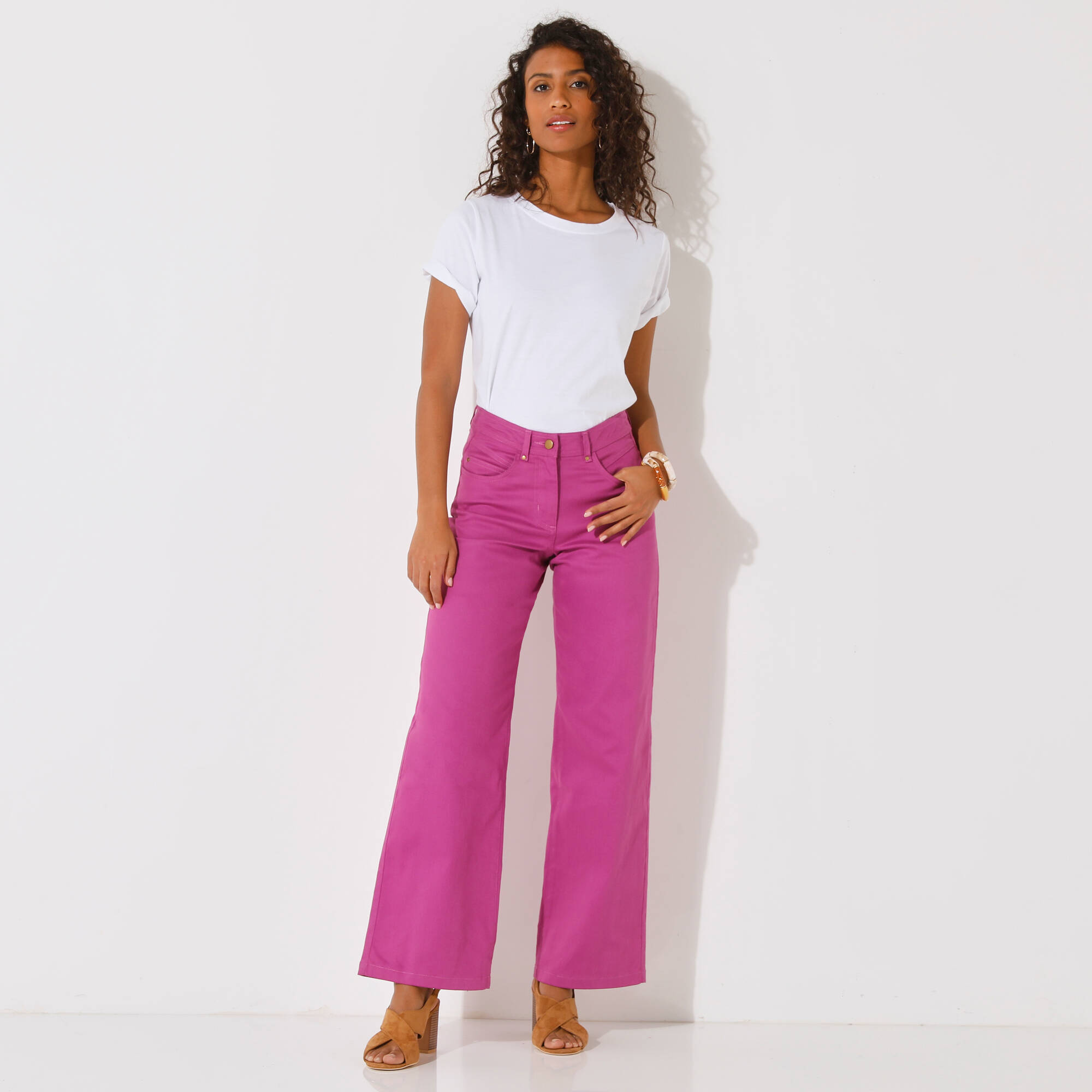 Pantalon couleur coupe large 5 poches - Blancheporte 22$