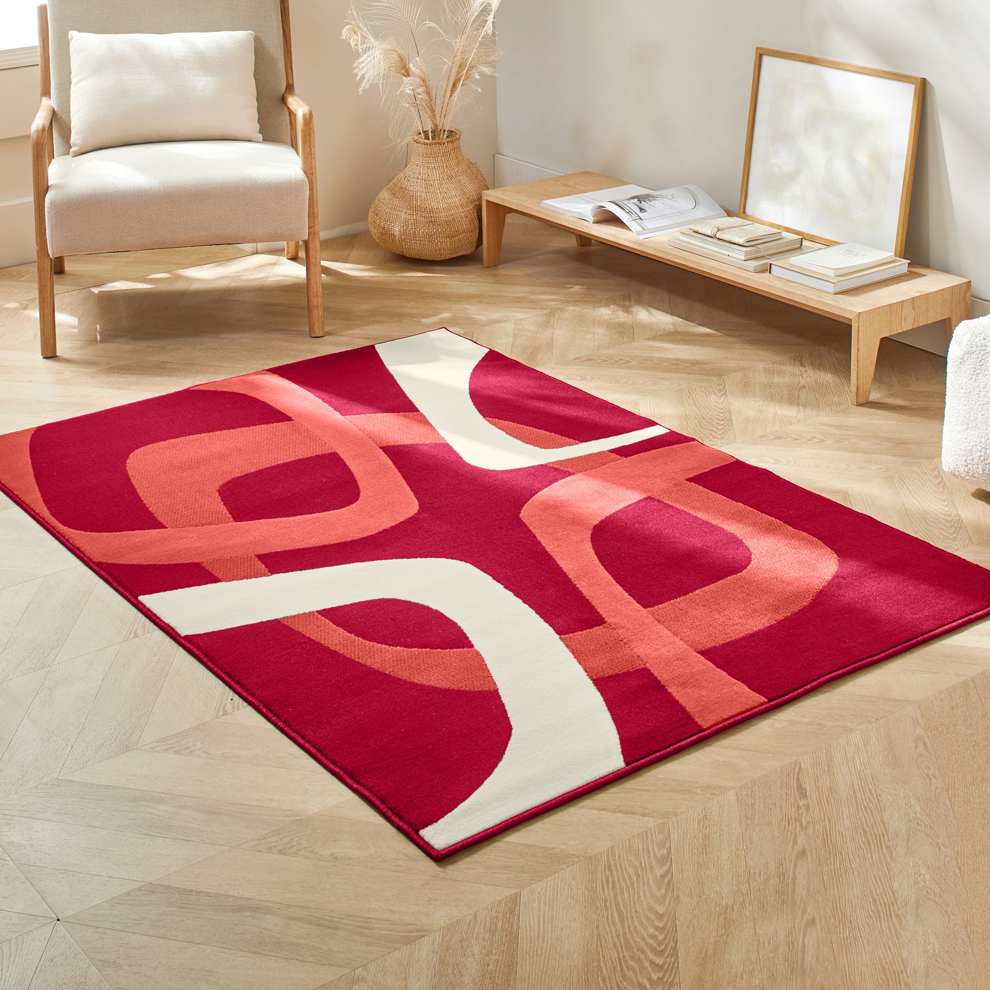 Tapis Rectangulaire Motif Rétro - Blancheporte