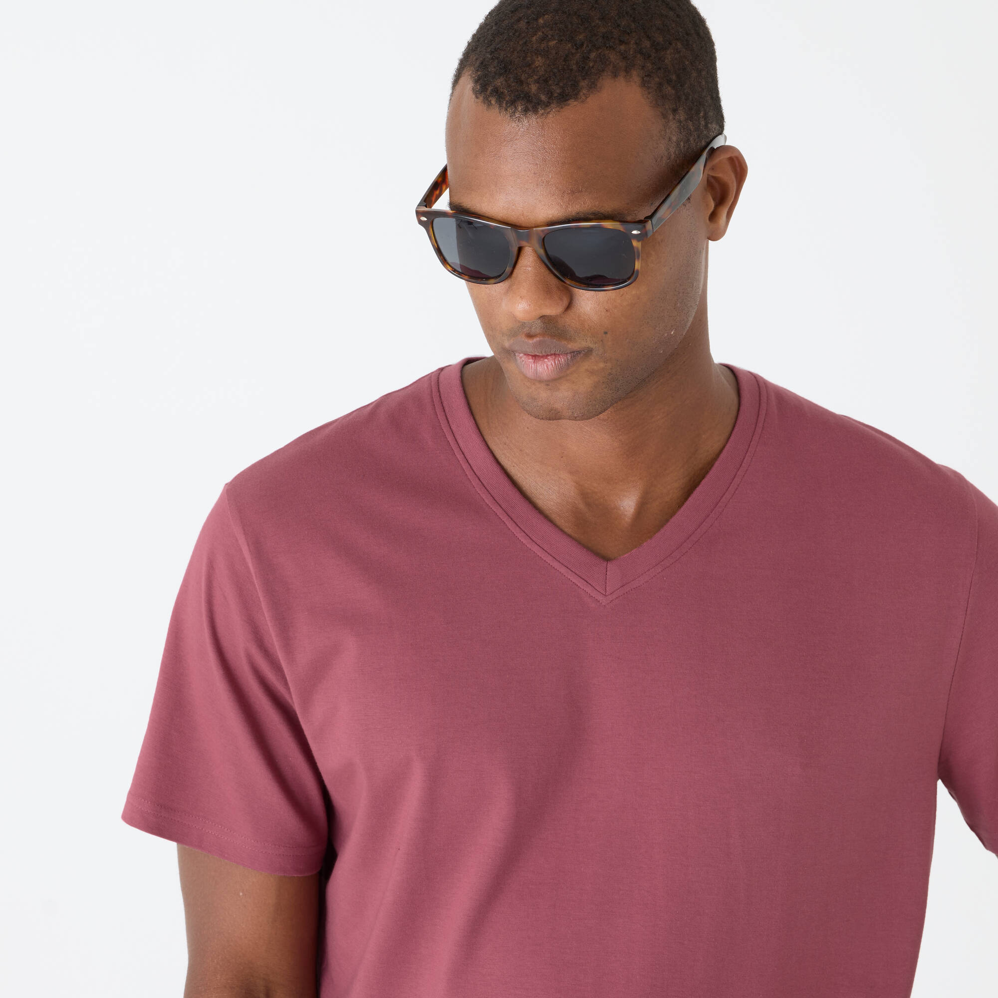 Tee-shirt col V manches courtes - Blancheporte 13€