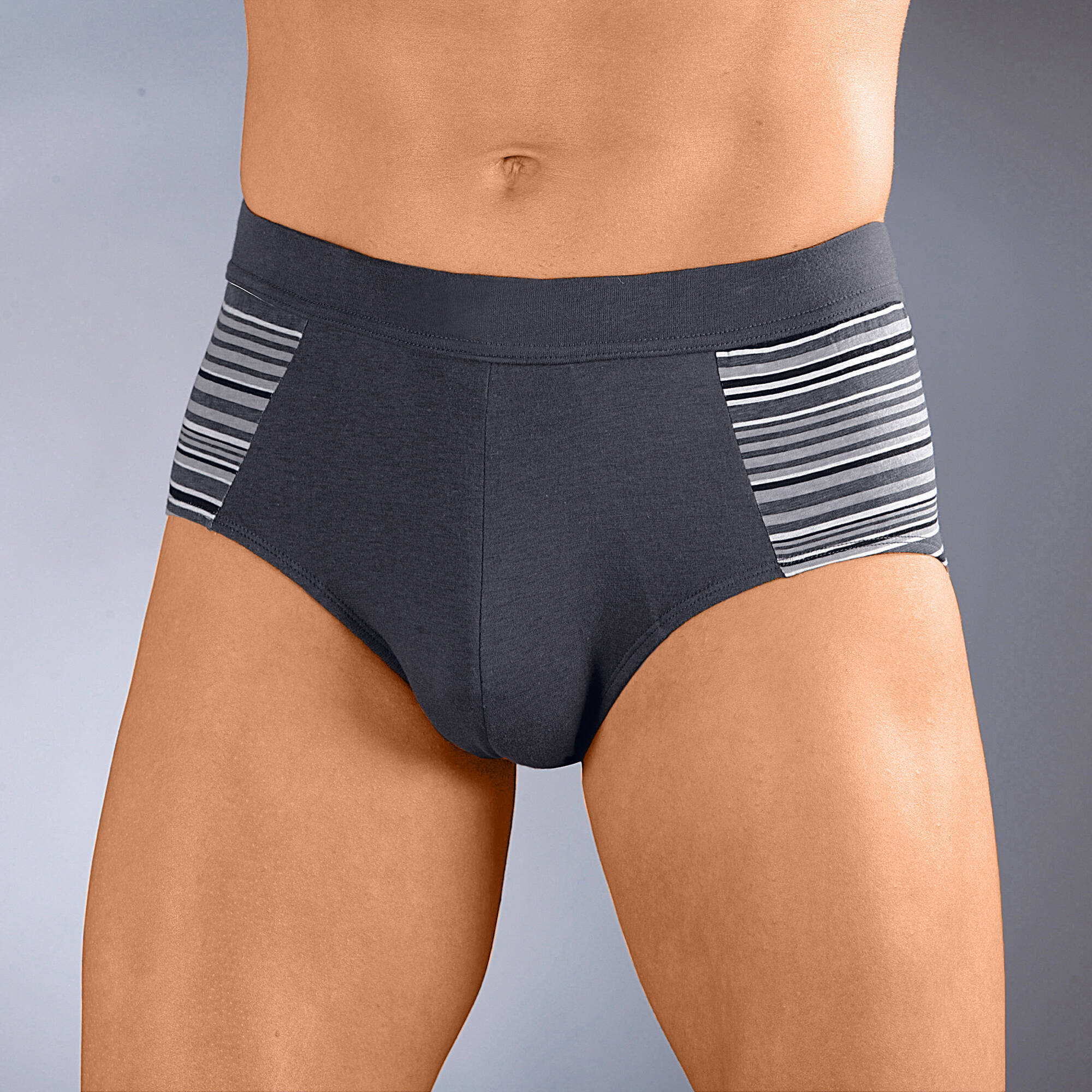 Slip ferm lastiqu taille haute rayures fil teint - lot de 4 - Blancheporte 24$