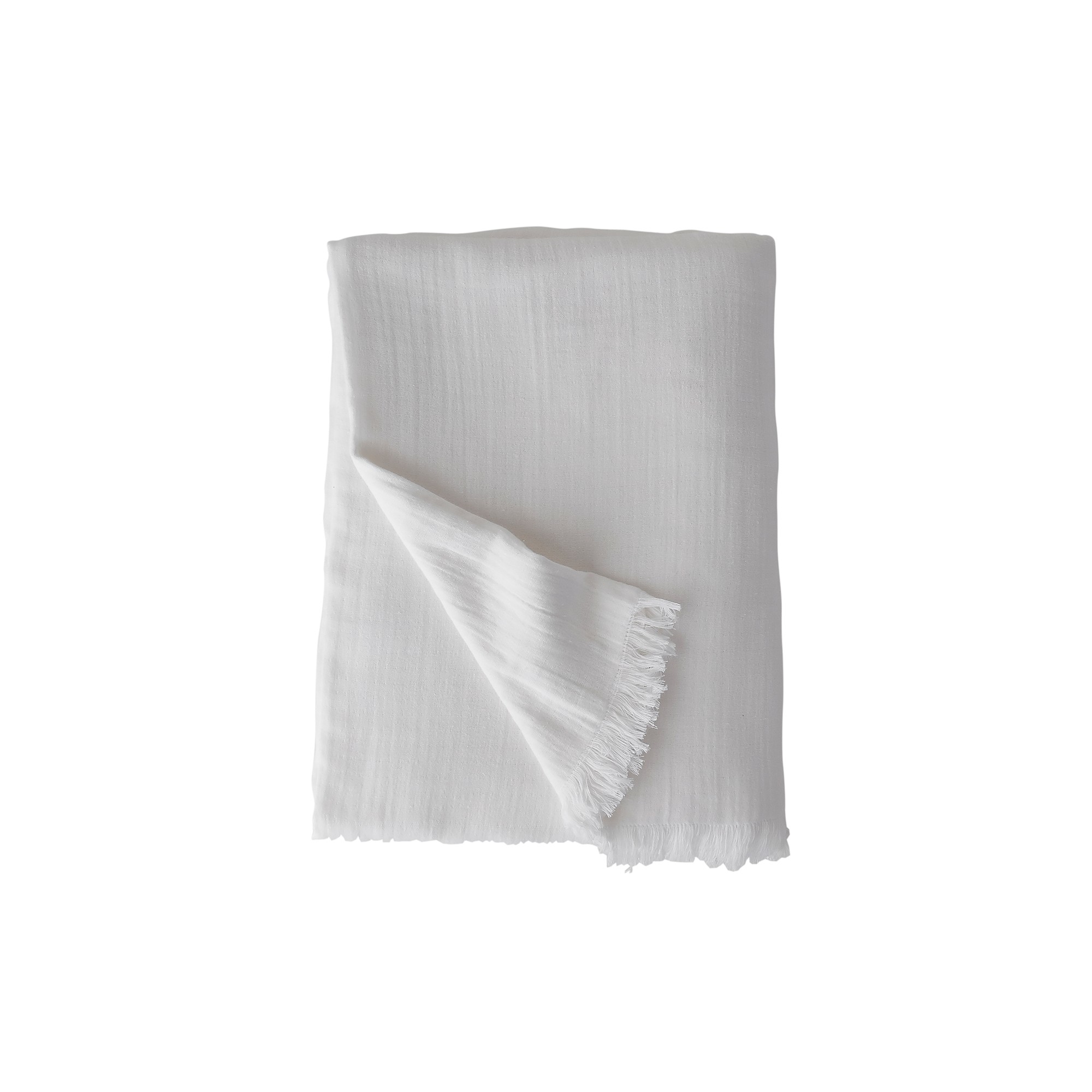 Jeté double gaze de coton - Plaid : 150x150cm - Blanc - Colombine