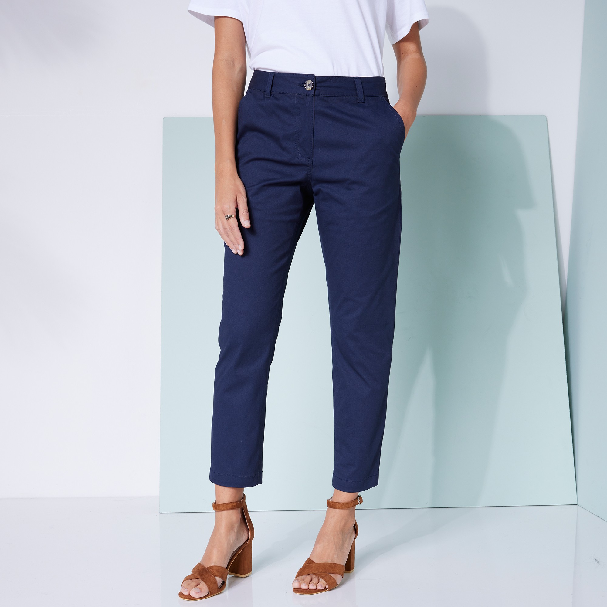 Pantalon Chino Stretch, 7/8ème - Blancheporte