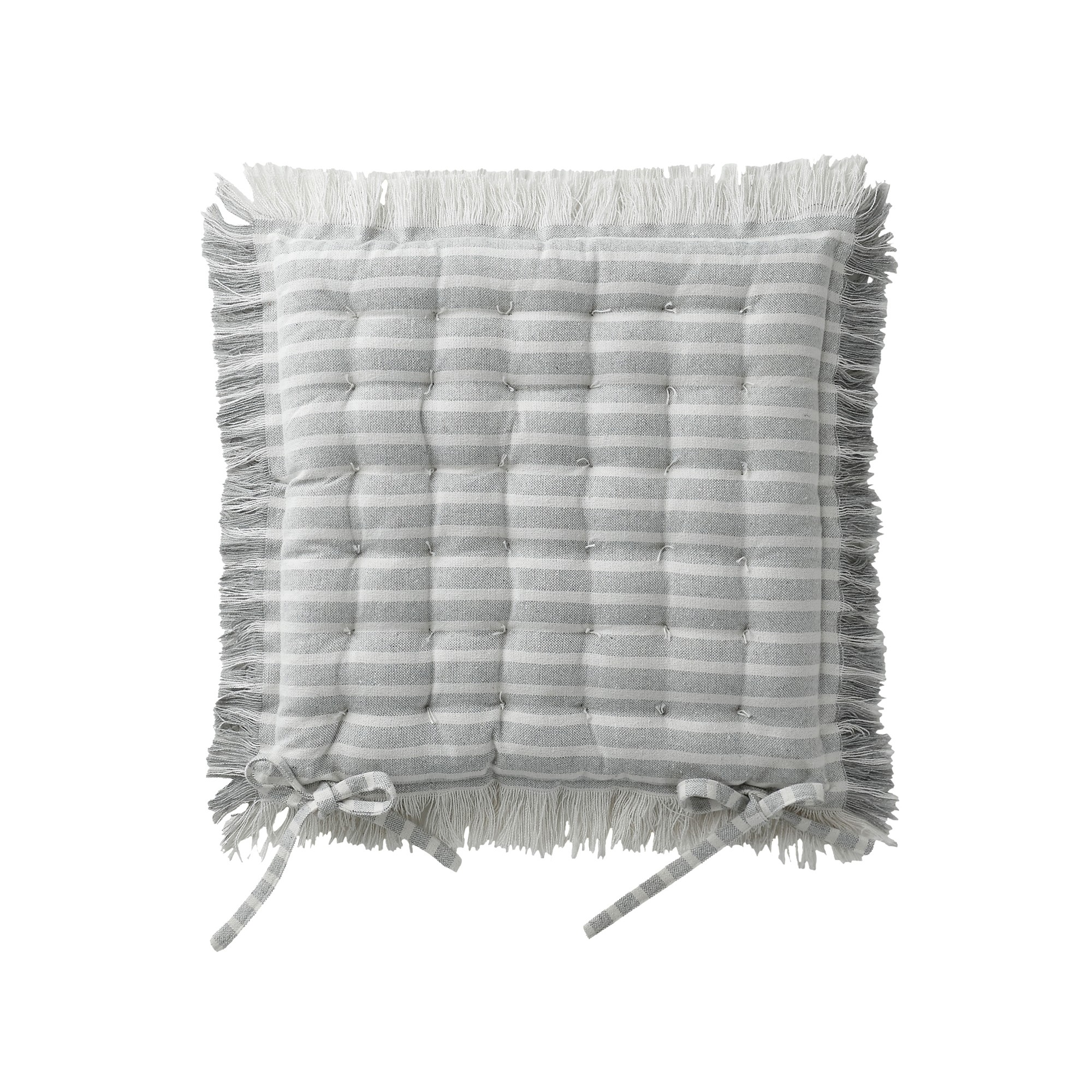 Galette De Chaise Carrée Rayée À Franges - Blancheporte