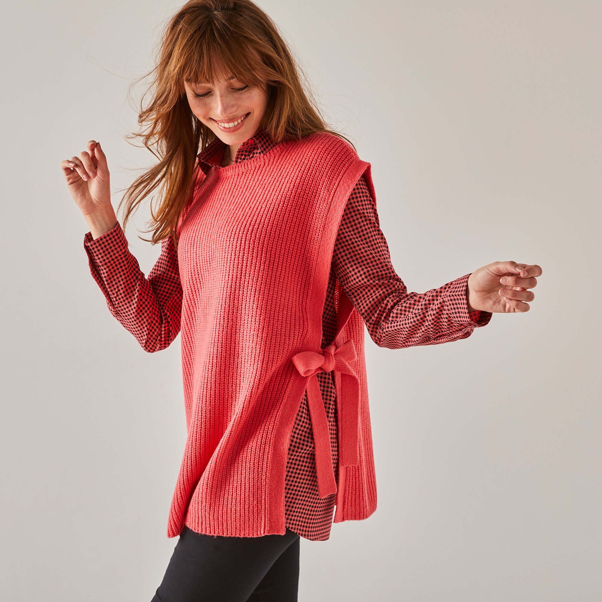 Pull Tunique Sans Manches, Maille Anglaise - Blancheporte