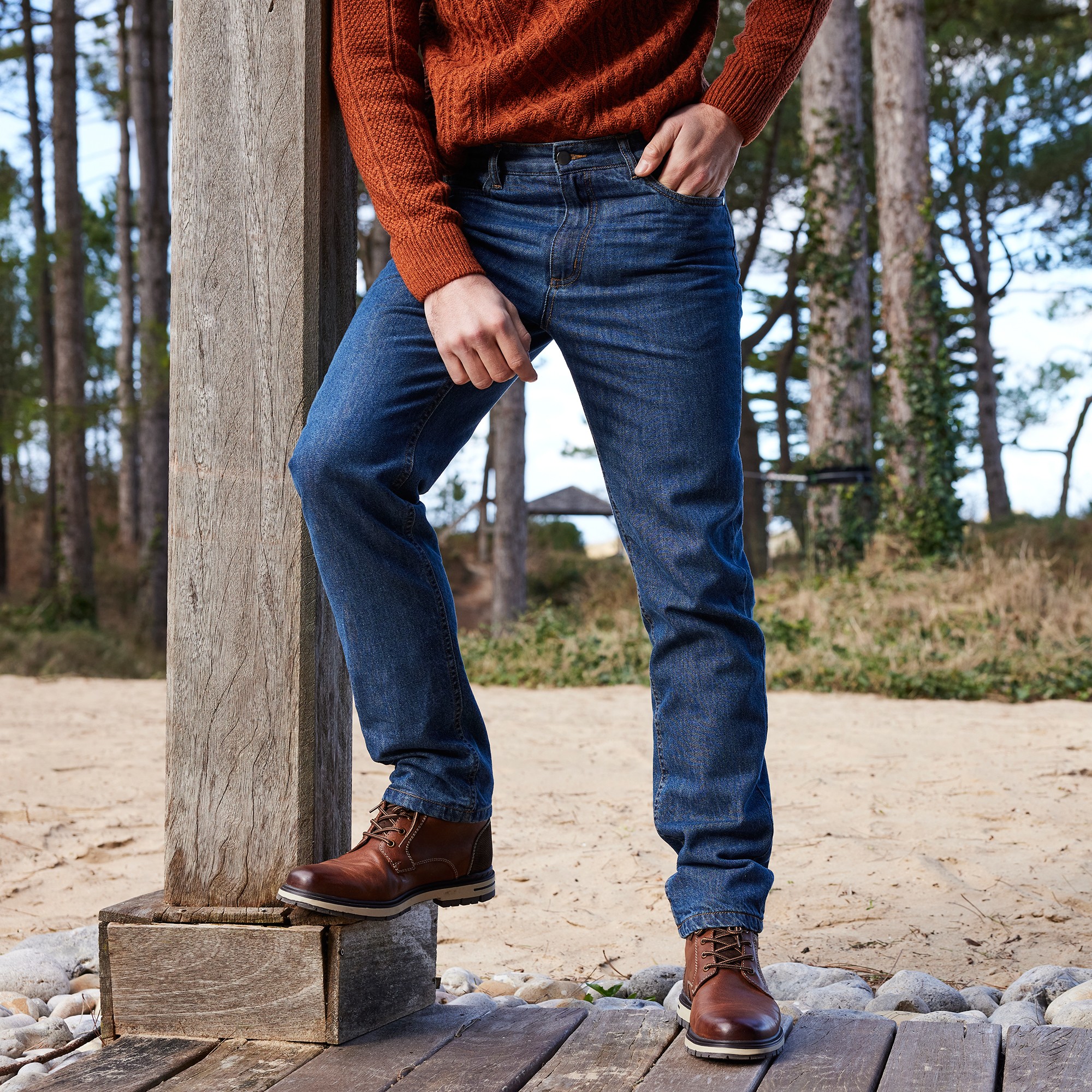 Jean Droit 5 Poches Doublé Flanelle Chaude - Blancheporte