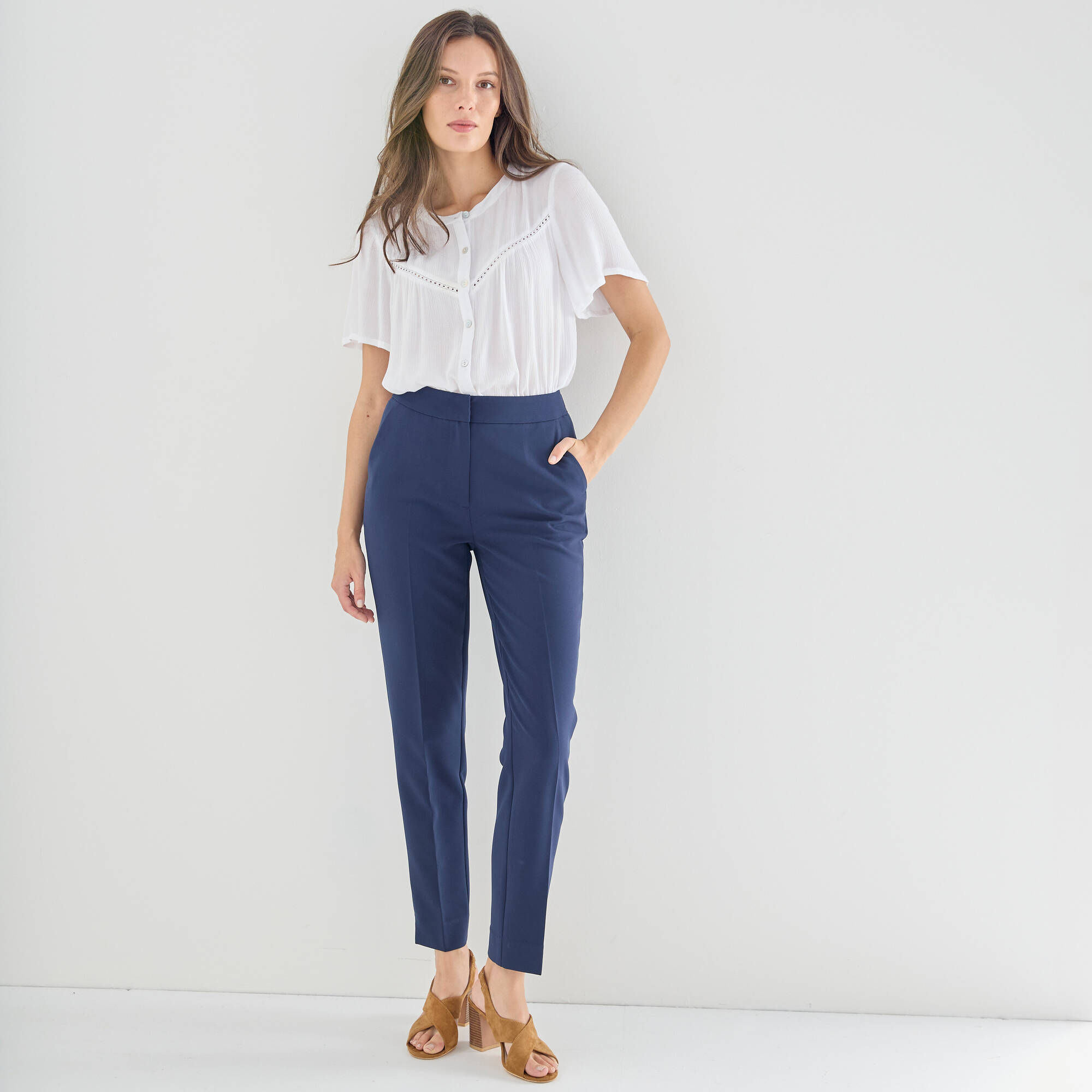 Pantalon 78me coupe cigarette uni - Blancheporte 40$