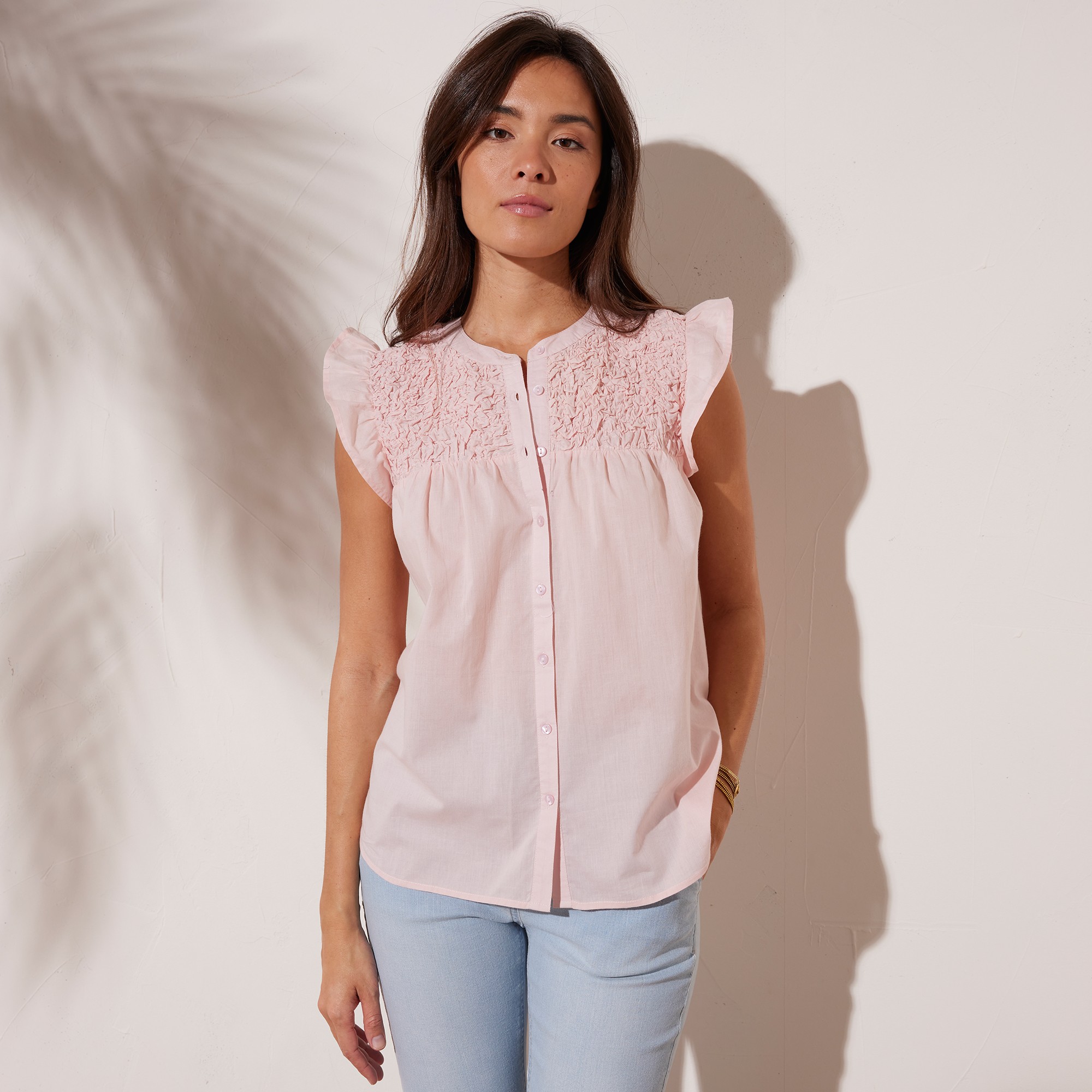 Chemisier Smocké Uni - Blancheporte