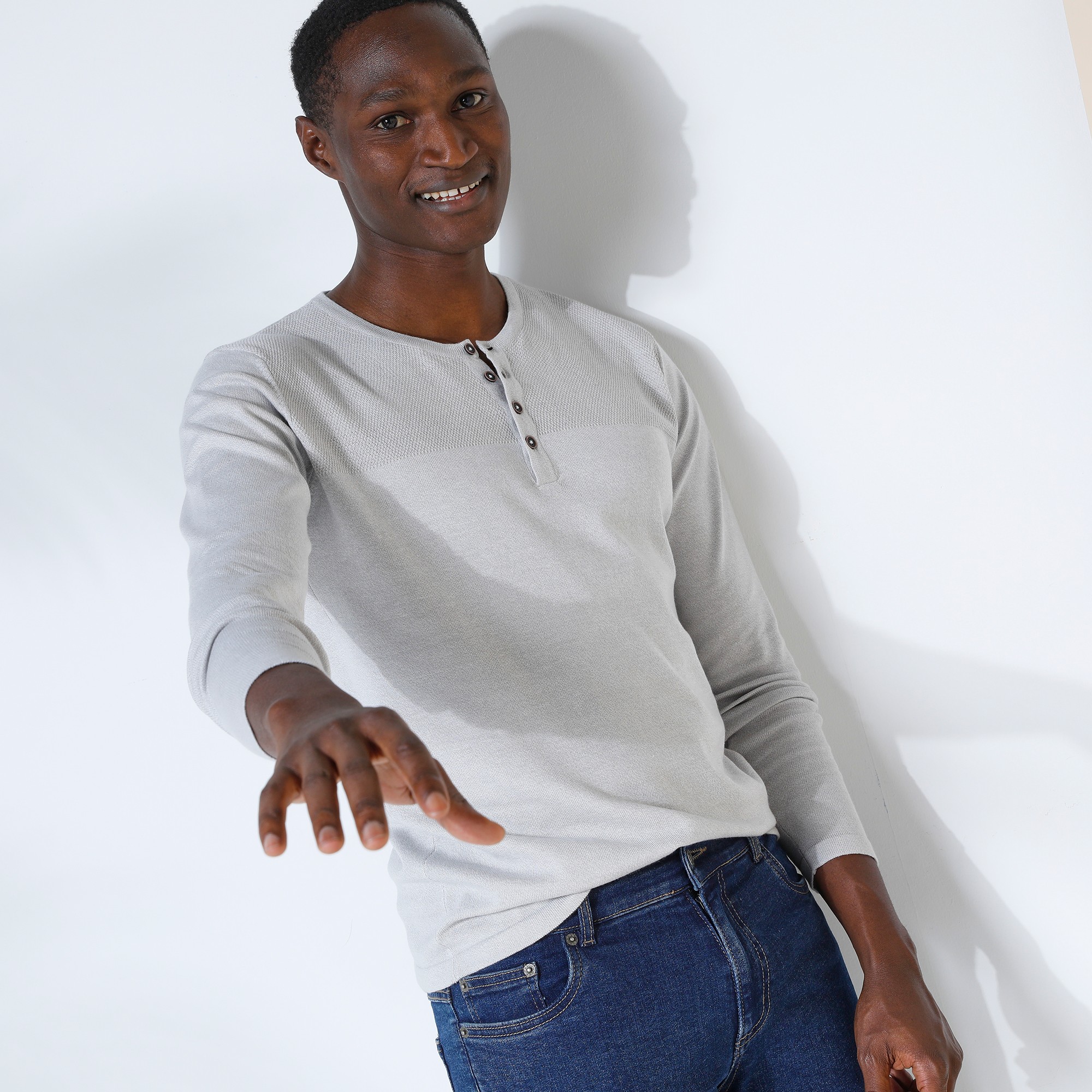 Pull Col Tunisien En Coton Mélangé - Blancheporte