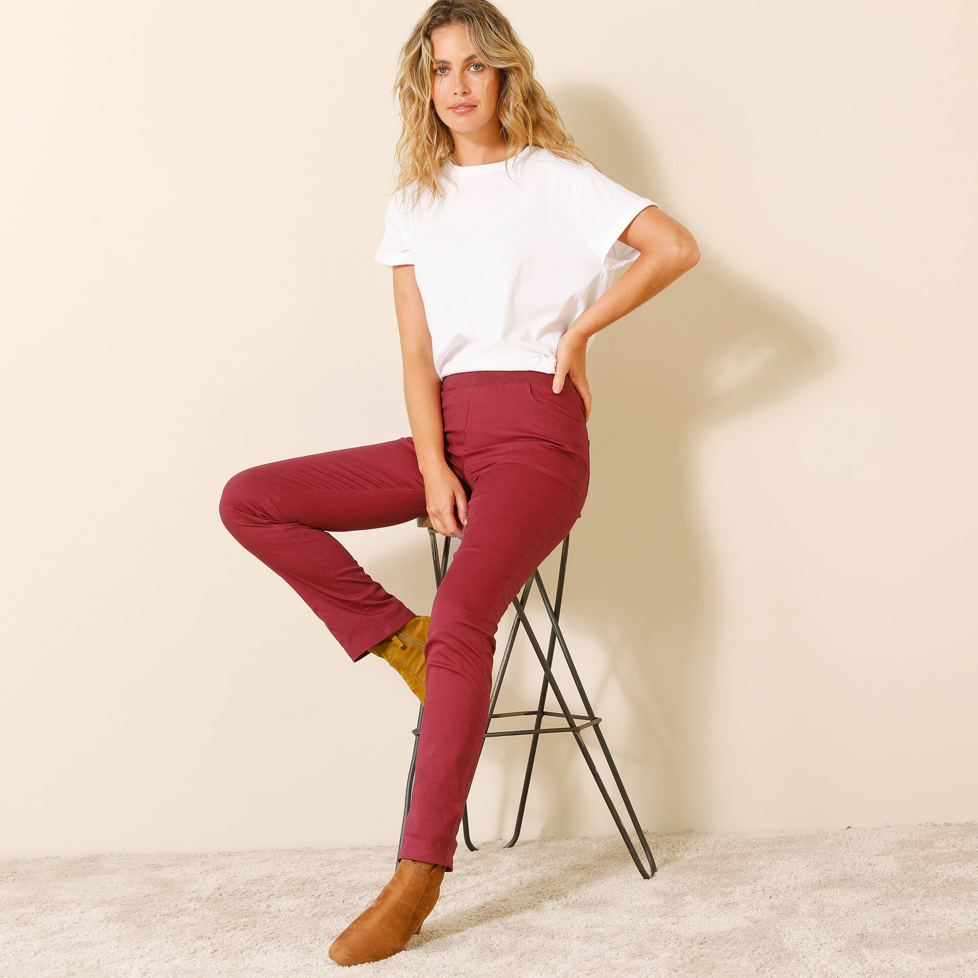 Pantalon droit ultra confort taille lastique - Blancheporte 26$