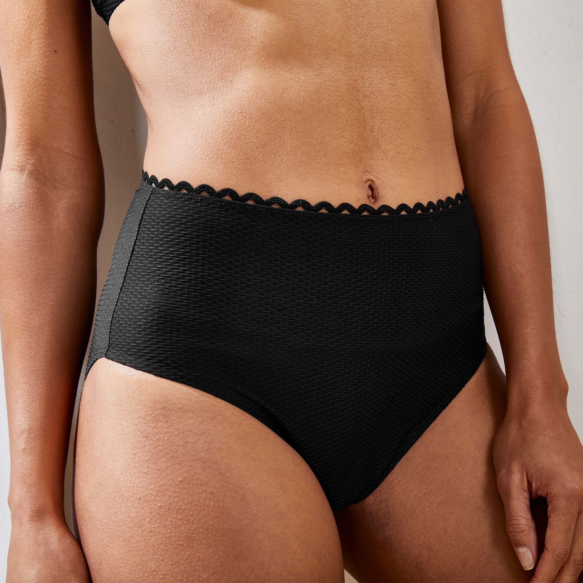 Culotte de bain maxi taille haute maille nid d abeille Vilorio